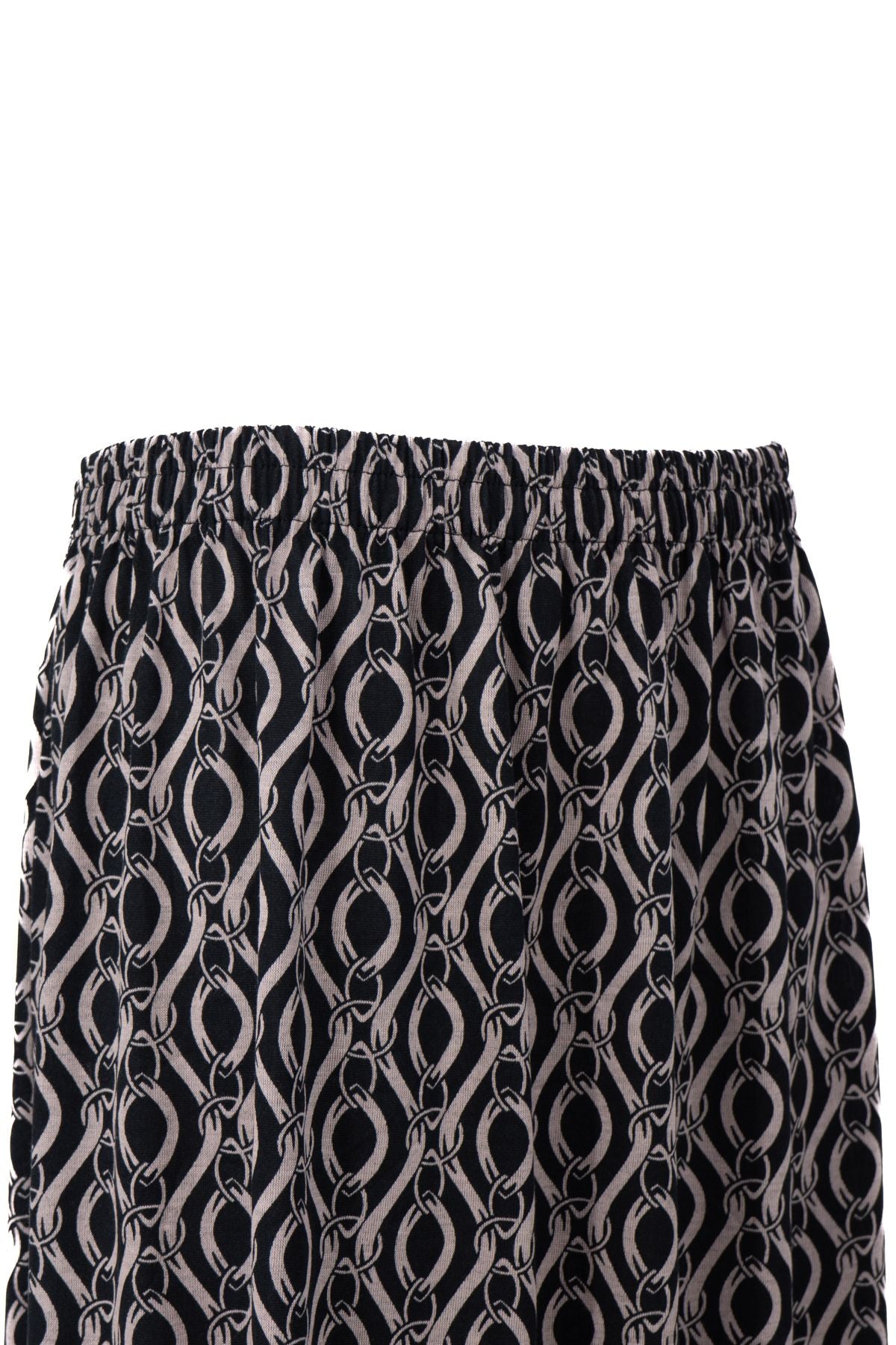 Kadın Kışlık Anne Etek Viskon Kumaş Manzara Desenli Beli Lastikli Rahat Kesim Tam Kalıp