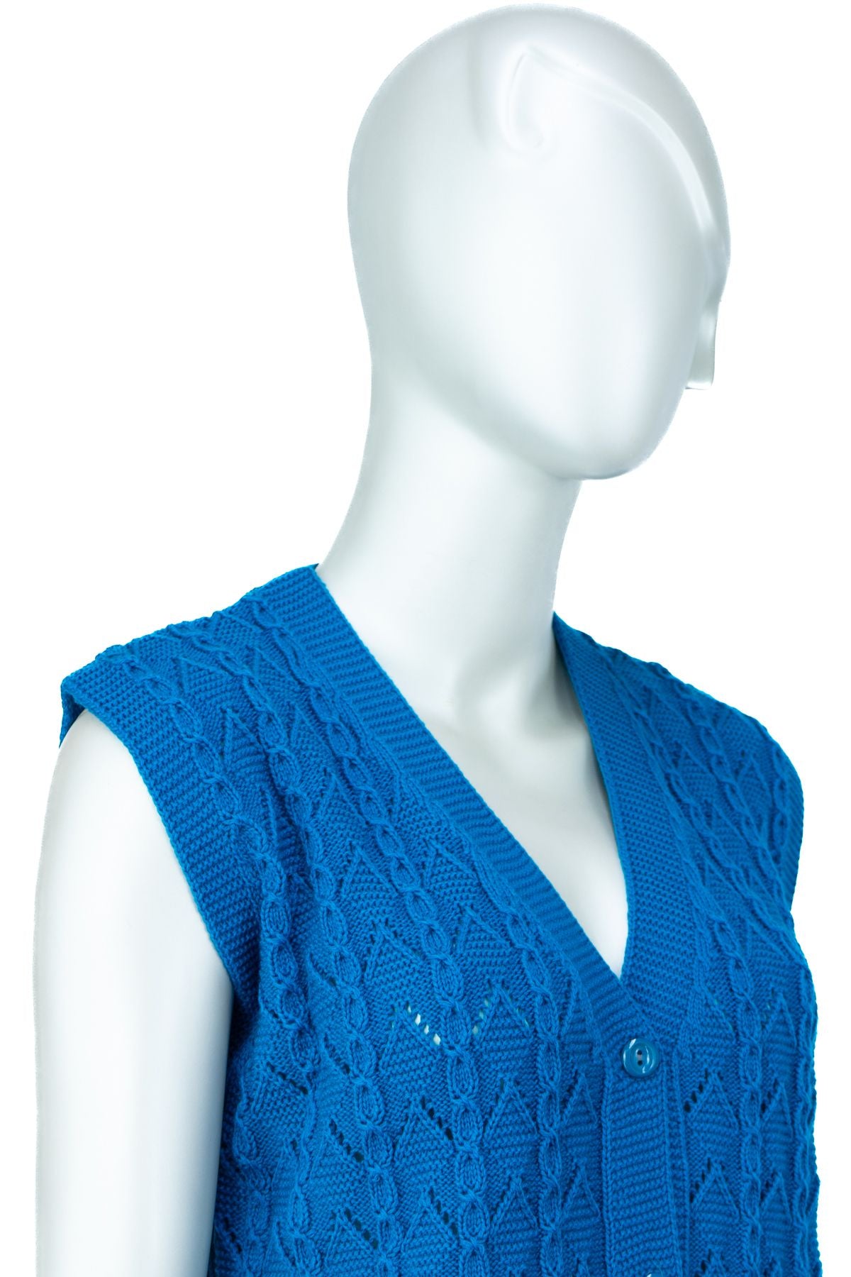 Kadın Kışlık Pamuklu Triko Örme Anne Yelek Bahar Model Önden Düğmeli Çift Cepli Rahat Kesim