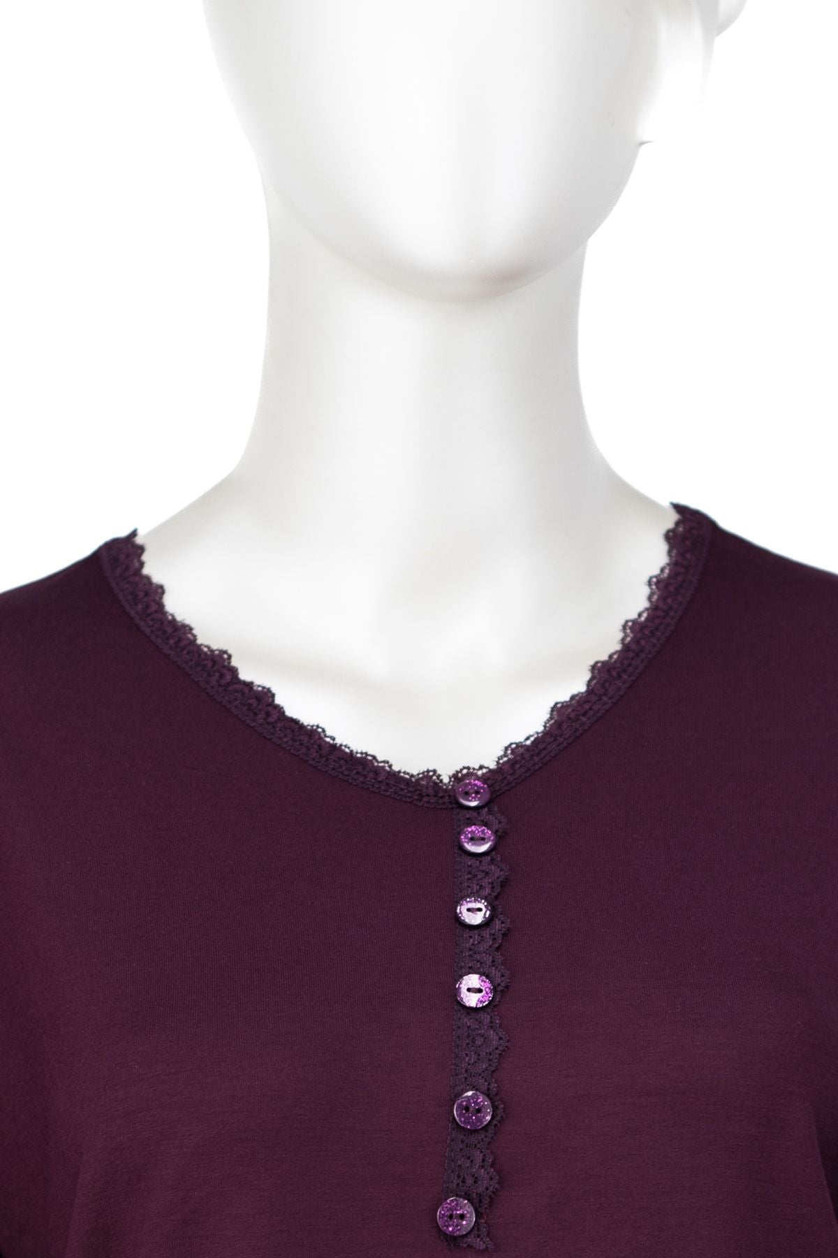 Kadın Turlu Viskon Penye Kumaş Anne Bluz Şık Fırfırlı V Yaka Normal Kesim Tam Kalıp Likralı