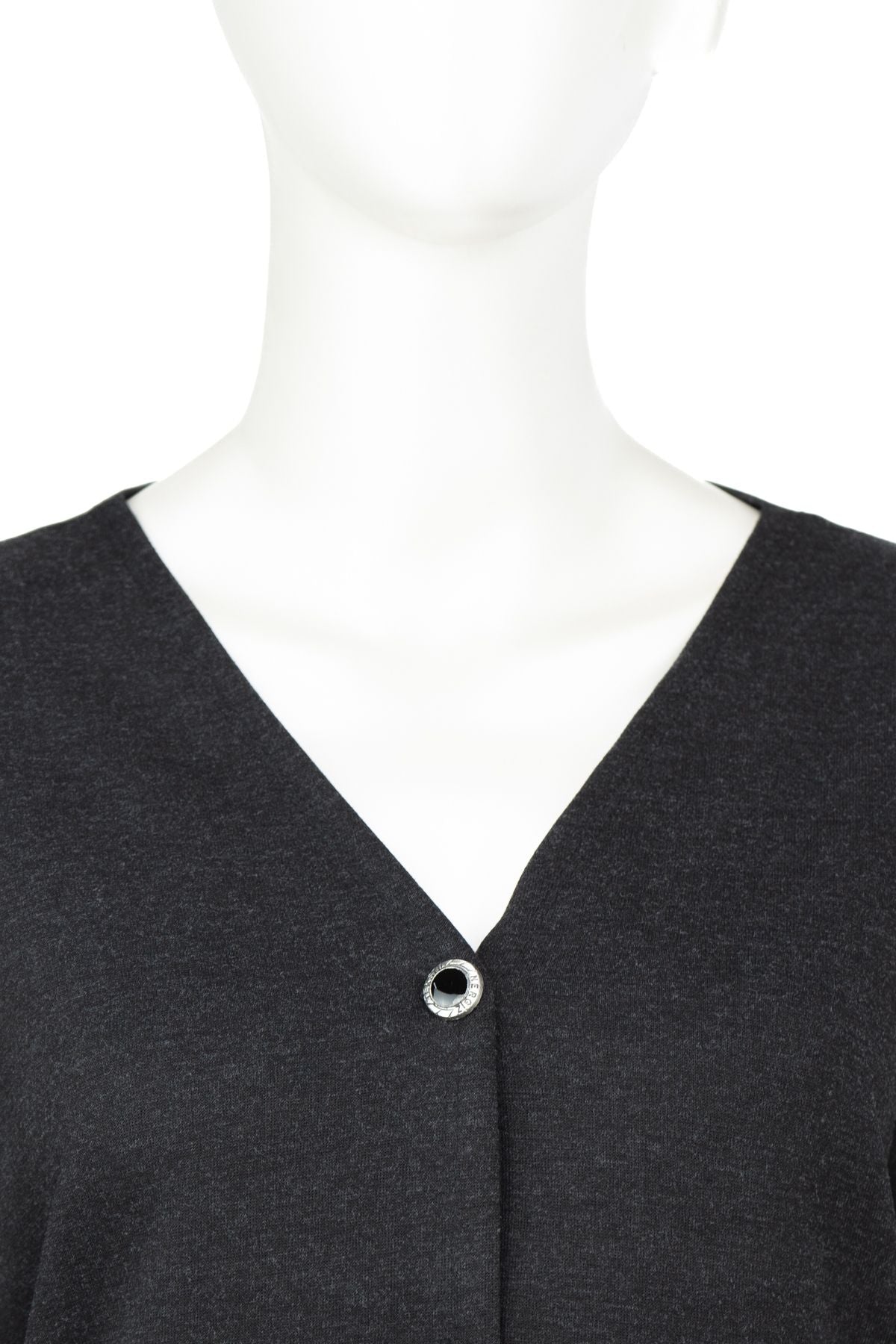 Kadın Kışlık Anne Uzun Hırka Ecrin Örme Boydan Düğmeli V Yaka Çift Cepli Manzara Model