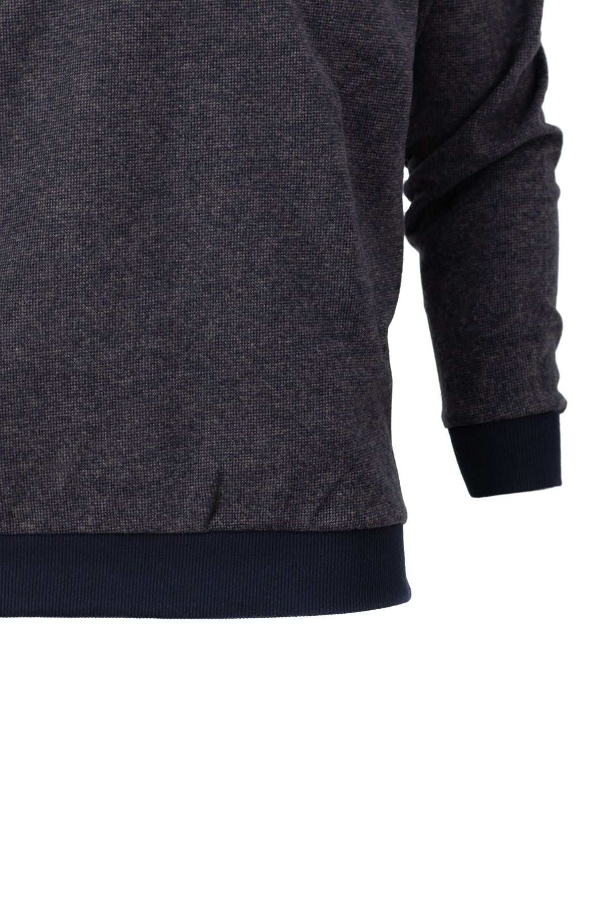 Erkek Kışlık Doğal Pamuklu Örme Polo Yaka Şardonlu Kazak Cepli Tam Kalıp Klasik Model