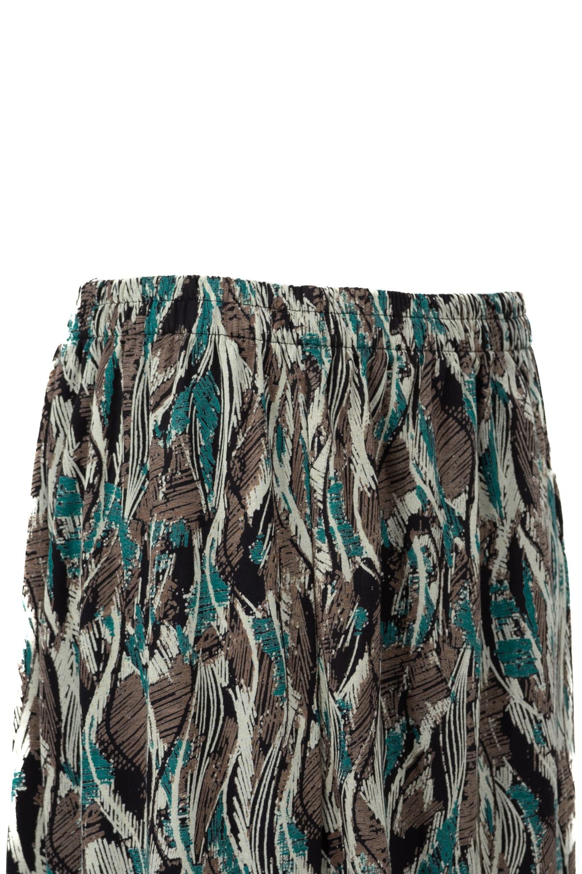 Kadın Anne Parçalı Etek Viskon Kumaş Pastelim Desenli Beli Lastikli Rahat Kesim Tam Kalıp