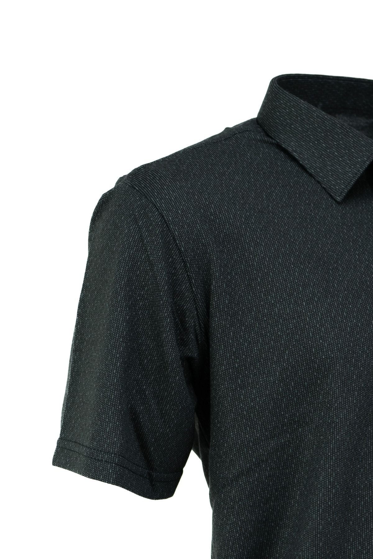 Erkek Gömlek Yaka Desenli Cepli Kısa Kollu Normal Kesim Premium Pamuklu Kumaş T-shirt