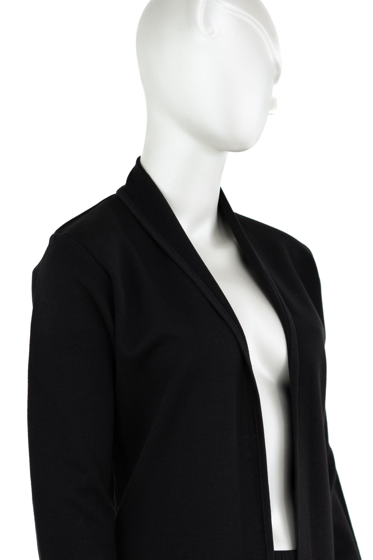 Kadın Uzun Kol Cepli Önü Açık Rahat Kesim Tam Kalıp Likralı Triko Pamuklu Dokuma Uzun Hırka