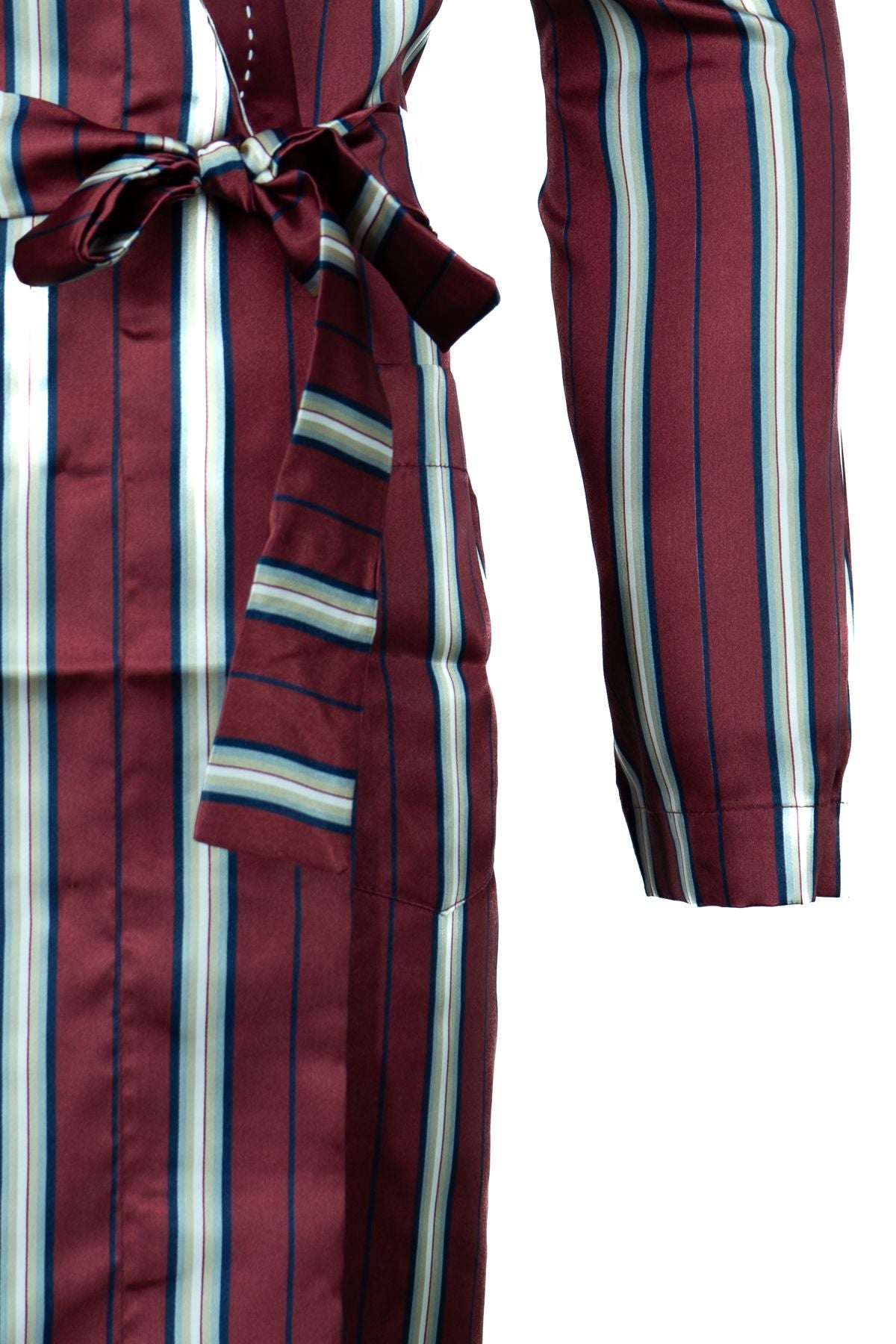 Erkek Klasik Model Röpteşambır Premium Saten Örme Cepli Klasik Rob Beli Kuşaklı Cepli