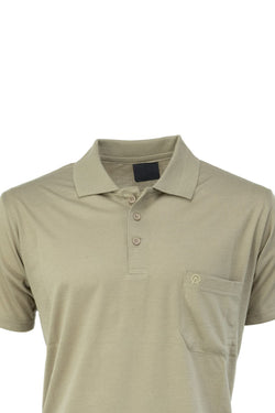 Erkek Polo Yaka Arma Cepli Kısa Kollu Düz Renk Normal Kesim Premium Pamuklu Kumaş T-Shirt