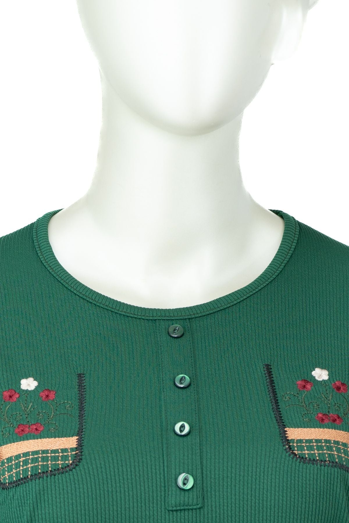 Kadın Badi Bluz Gofre Kumaş Sümbül Nakışlı Likralı Yuvarlak Yaka Uzun Kollu Normal Kesim