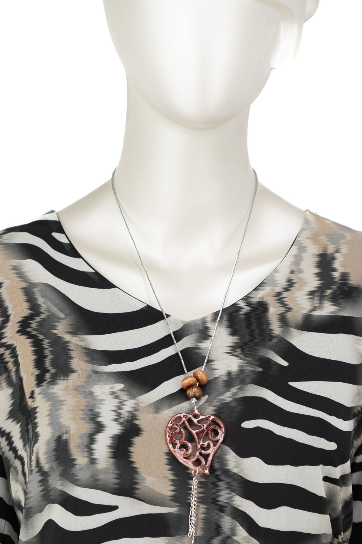 Kadın Klasik Şifon Anne Bluz Viskoz Kumaş Deniz Desenli Kolyeli Astarlı Rahat Tam Kalıp