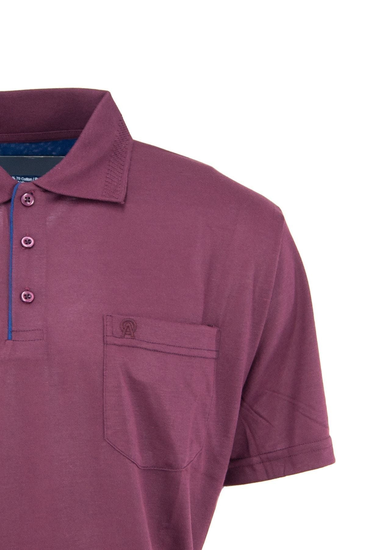 Erkek Polo Yaka Arma Cepli Kısa Kollu Düz Renk Normal Kesim Premium Pamuklu Kumaş T-shirt