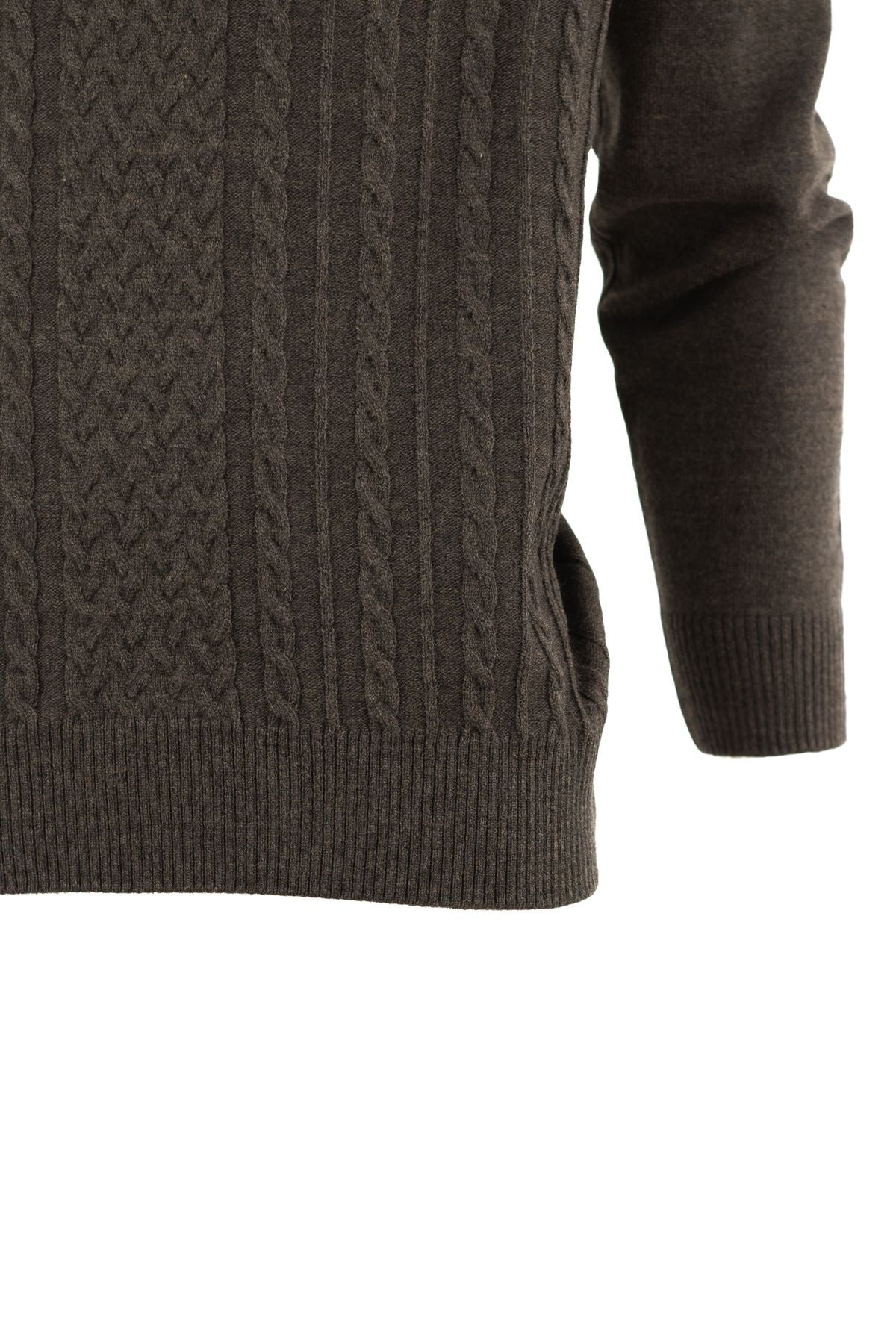 Erkek Kışlık Desenli Yarım Balıkçı Yaka Rahat Tam Kalıp Kalın Premium Yünlü Dokuma Kazak