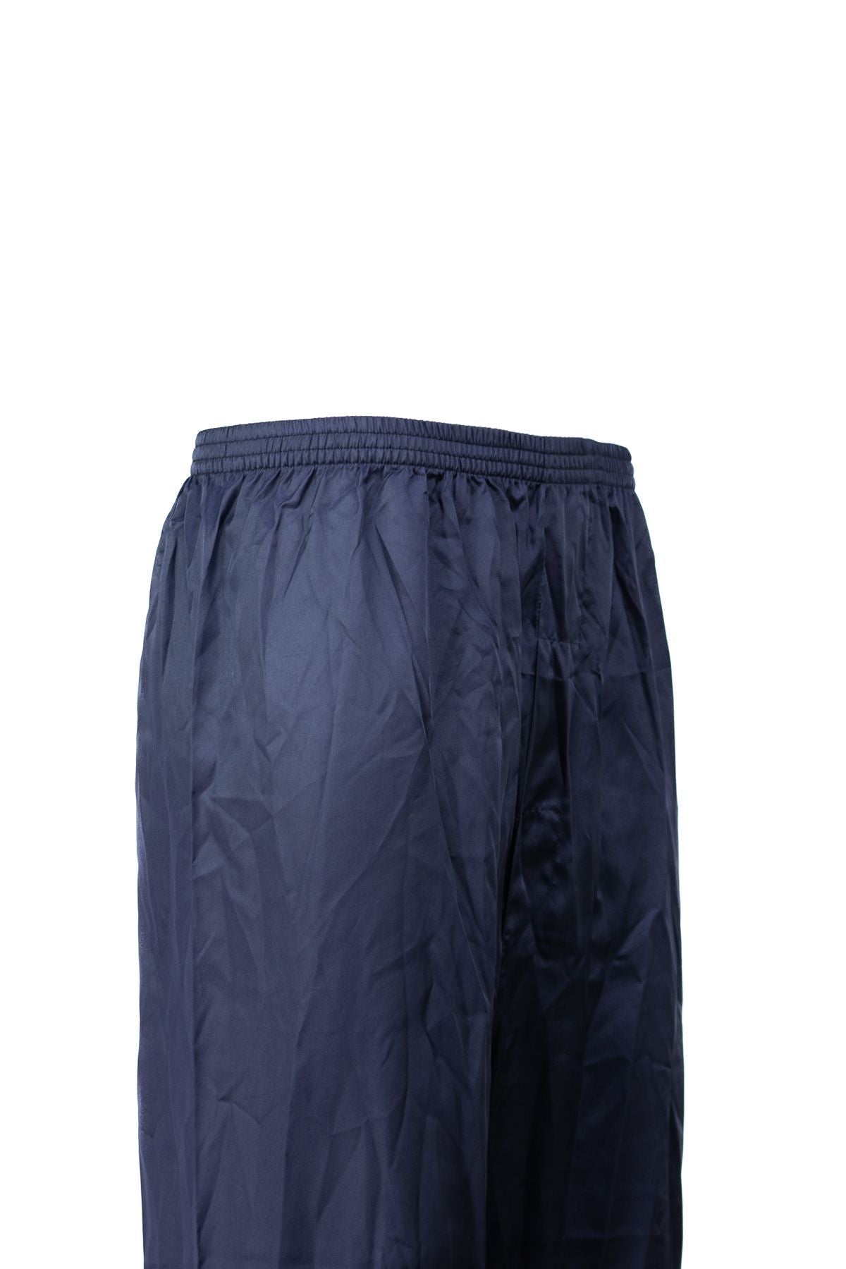 Erkek Saten Kumaş Pijama Pantolon Düz Renk Beli Lastikli Cepsiz Geniş Paça Rahat Kesim