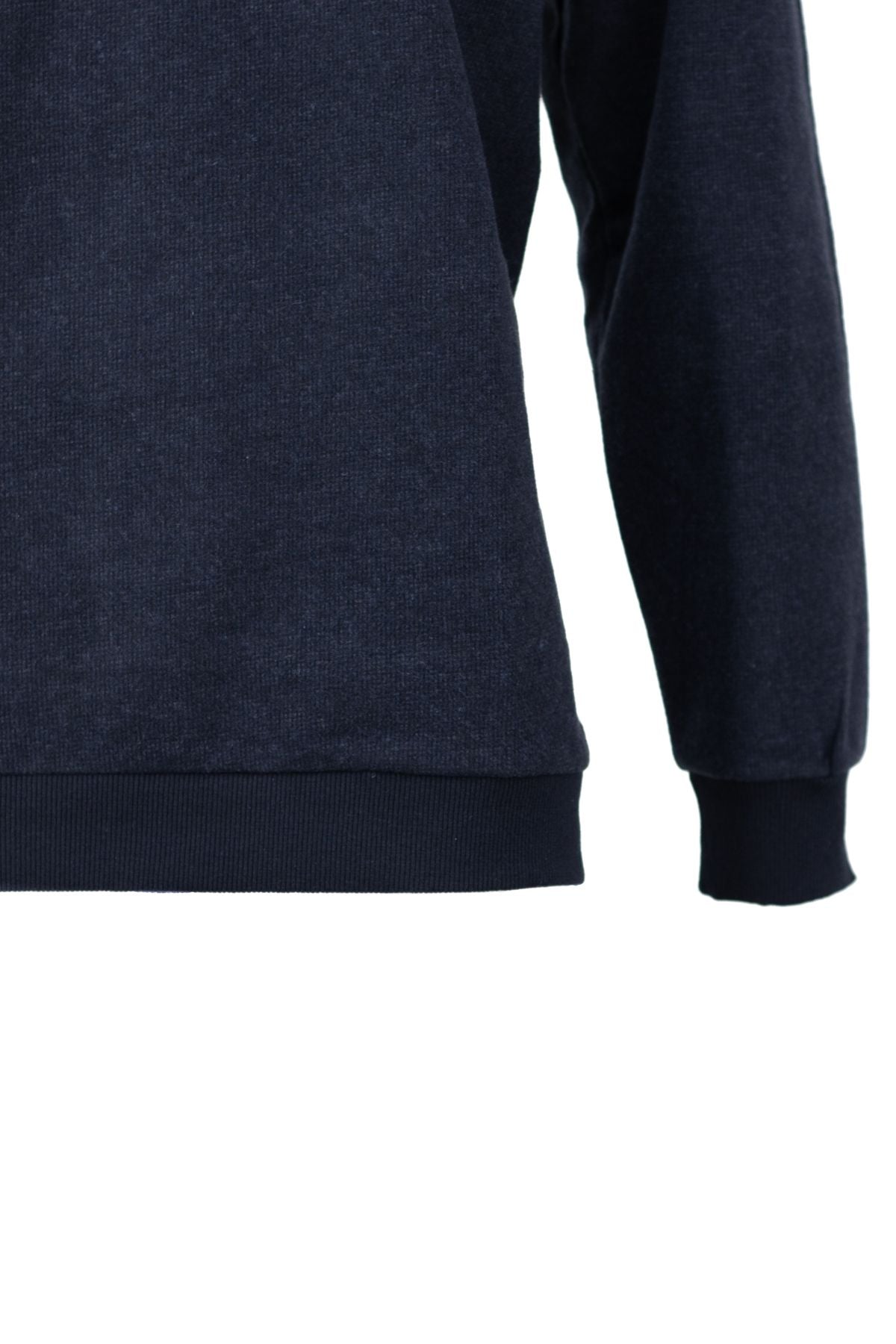 Erkek Kışlık Doğal Pamuklu Örme Polo Yaka Şardonlu Kazak Cepli Tam Kalıp Klasik Model