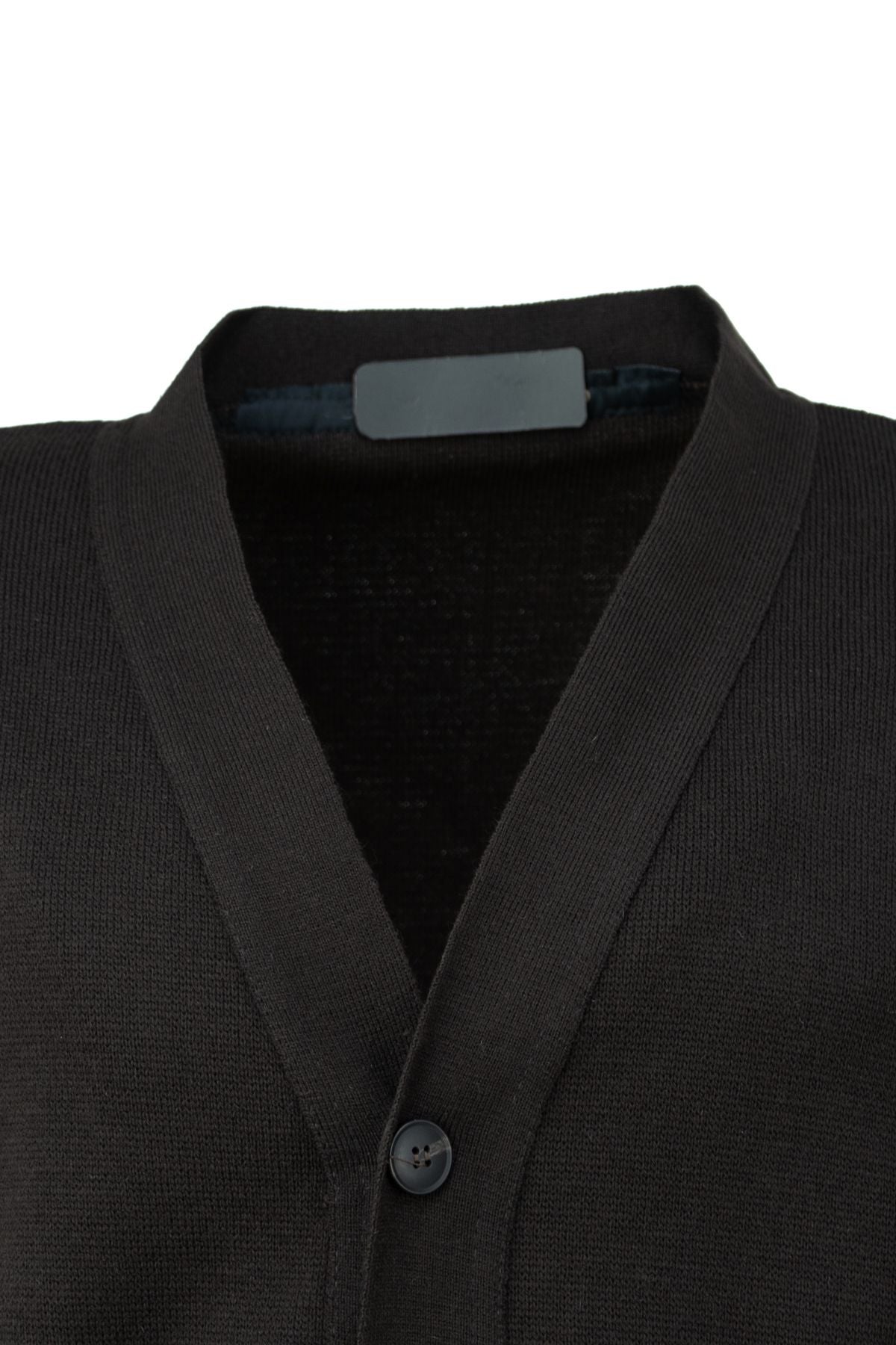 Erkek Kışlık Kalın Yünlü Örme Triko Yelek Düz Motifli Düğmeli Çift Cepli Rahat Kesim V Yaka