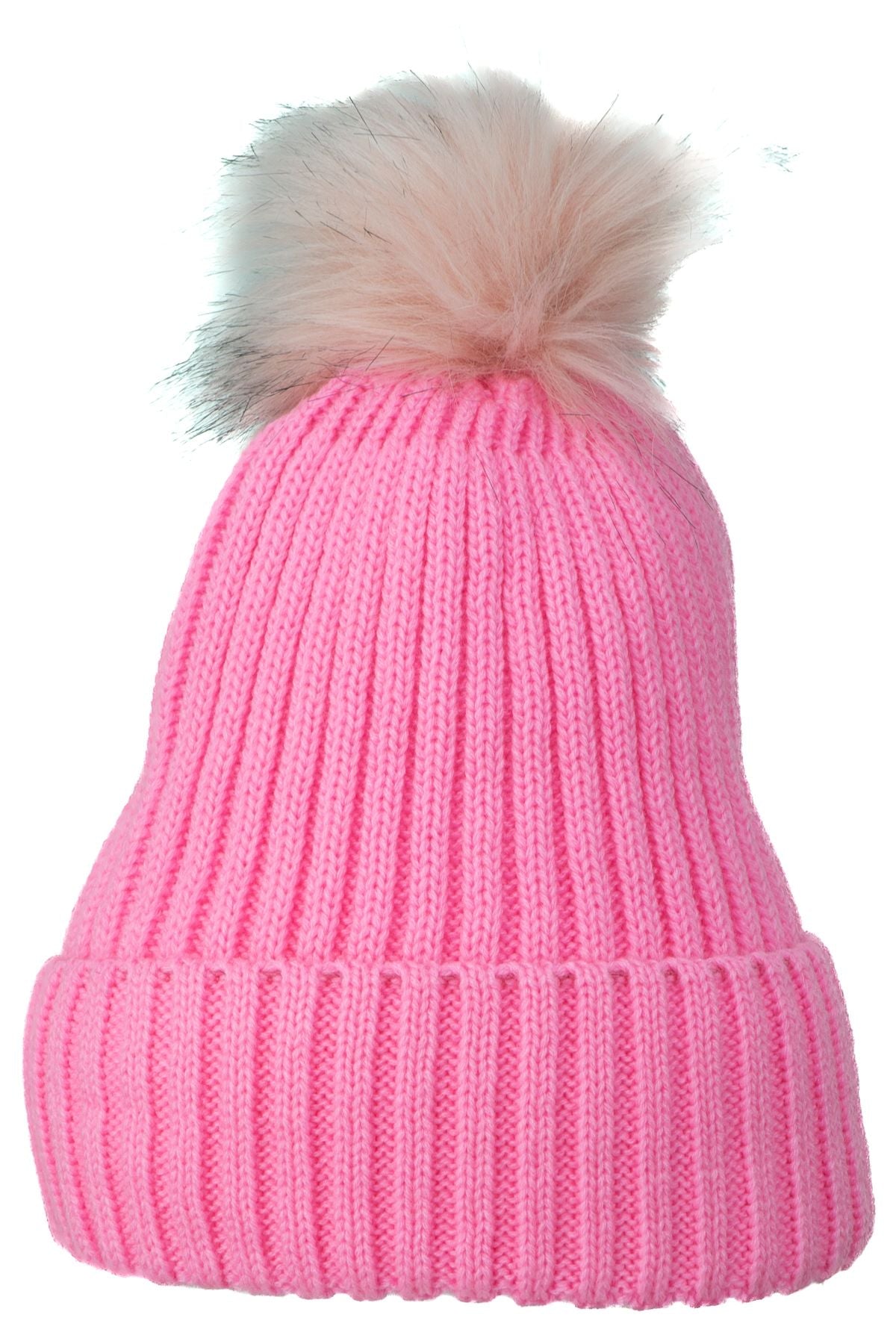 Kadın Kışlık Kalın Ponponlu Bere Pamuklu Katlamalı Sıcak Tutar Esnek Rüzgar Geçirmez Rahat