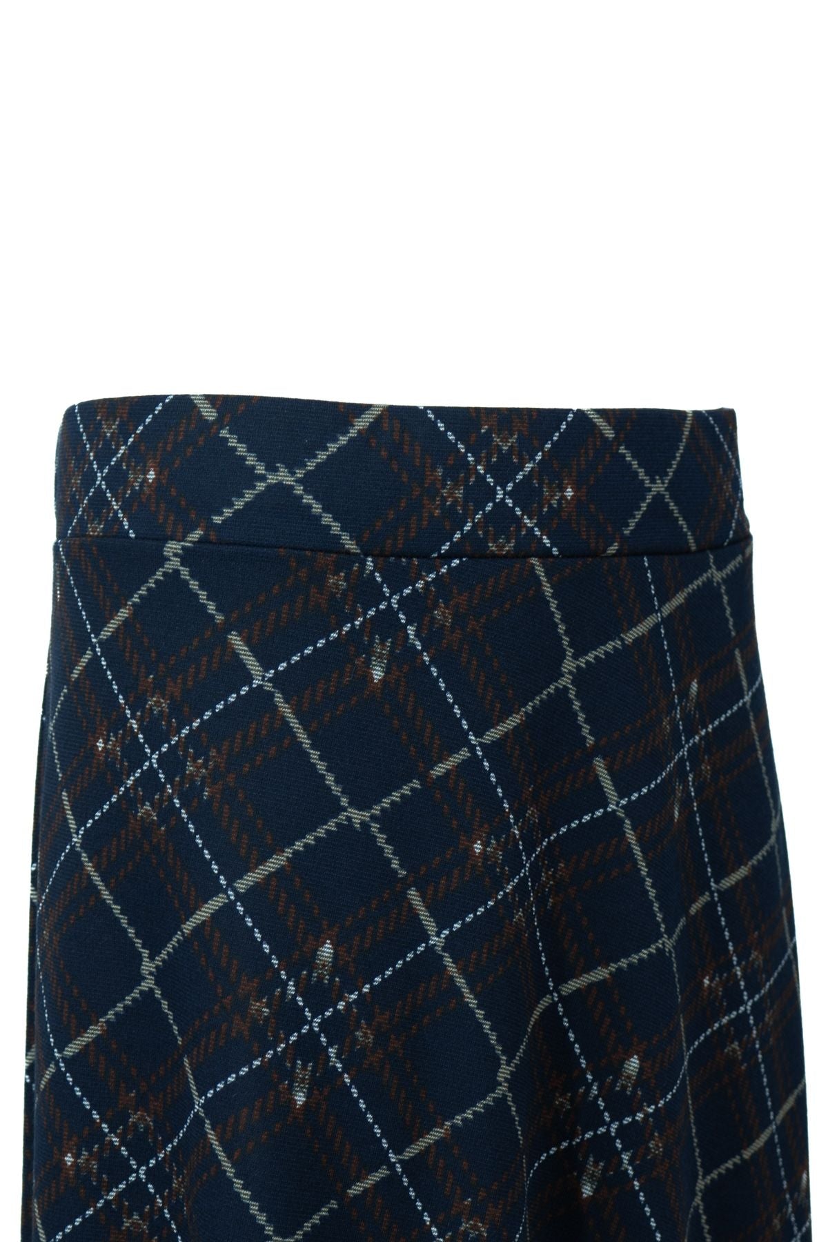 Kadın Kışlık Anne Çan Etek Ekose Kumaş Lecco Desenli Beli Lastikli Rahat Kesim Tam Kalıp