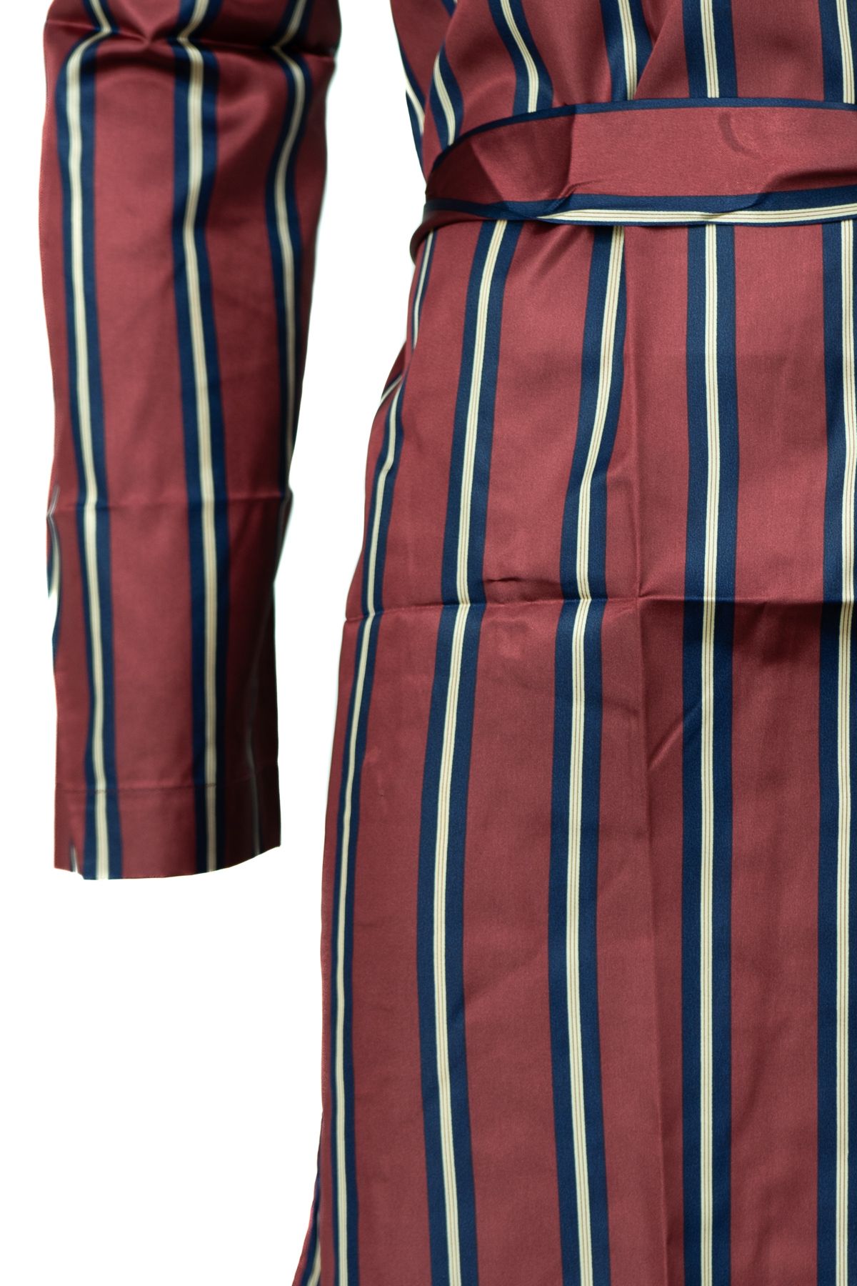 Erkek Klasik Model Röpteşambır Şık Saten Örme Cepli Klasik Rob Beli Kuşaklı Cepli Tam Kalıp