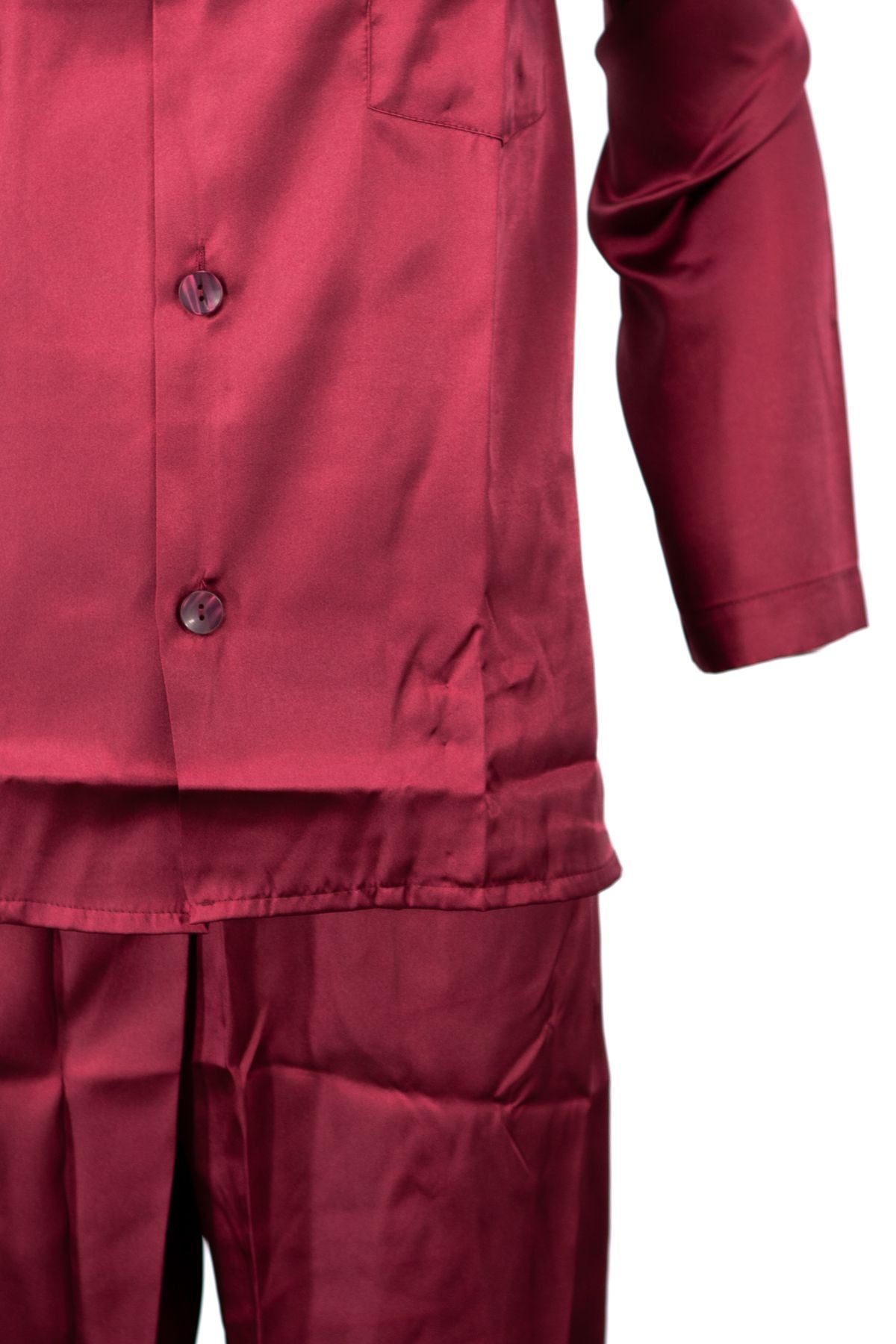 Erkek Klasik Model Pijama Takımı Premium ipeksi Kumaş Gömlek Yaka Desenli Cepli Tam Kalıp