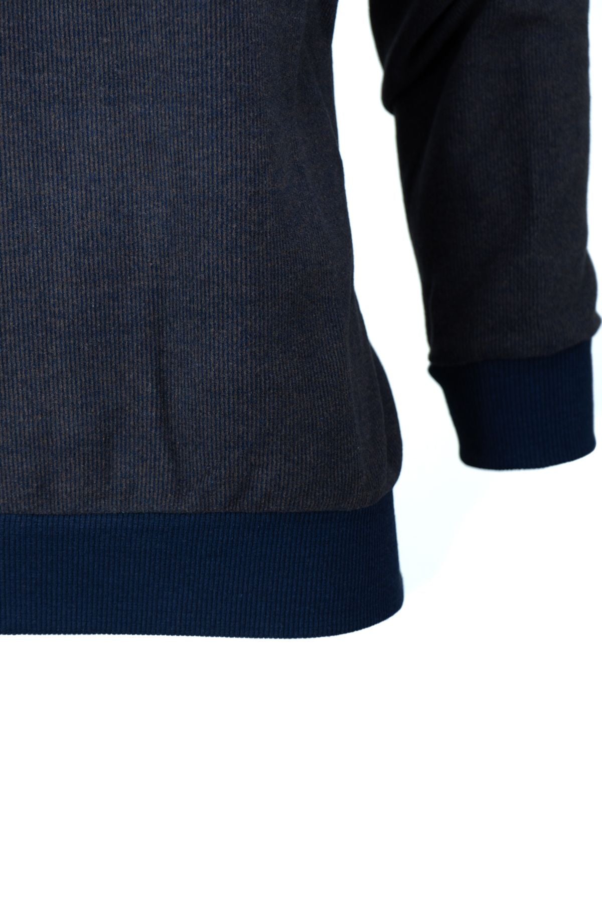 Erkek Kışlık Kazak Pamuklu Örme Düğmeli Polo Yaka Cepli Uzun Kollu Rennes Desenli Rahat