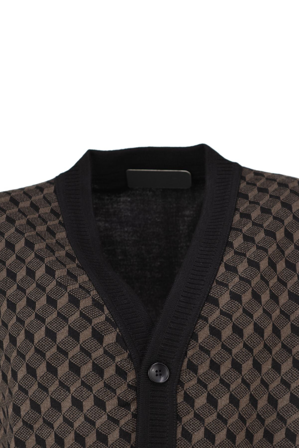 Erkek Kışlık Cepli V Yaka Düğmeli Tam Kalıp Çelik Örme Yünlü Dokuma Şık Klasik Motifli Hırka