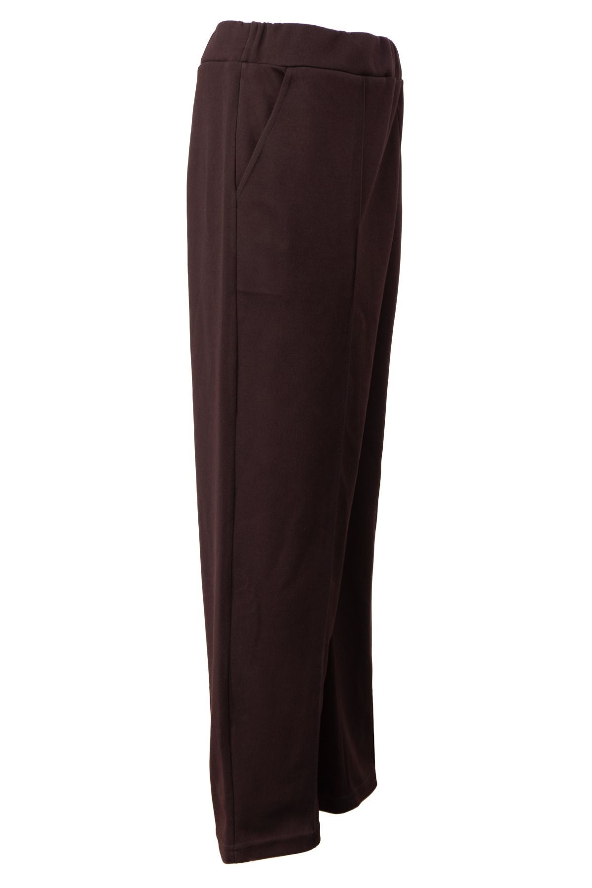 Kadın Kışlık Anne Pantolon Kalın Kumaş Fitil Model Beli Lastikli ve Cepli Likralı Rahat