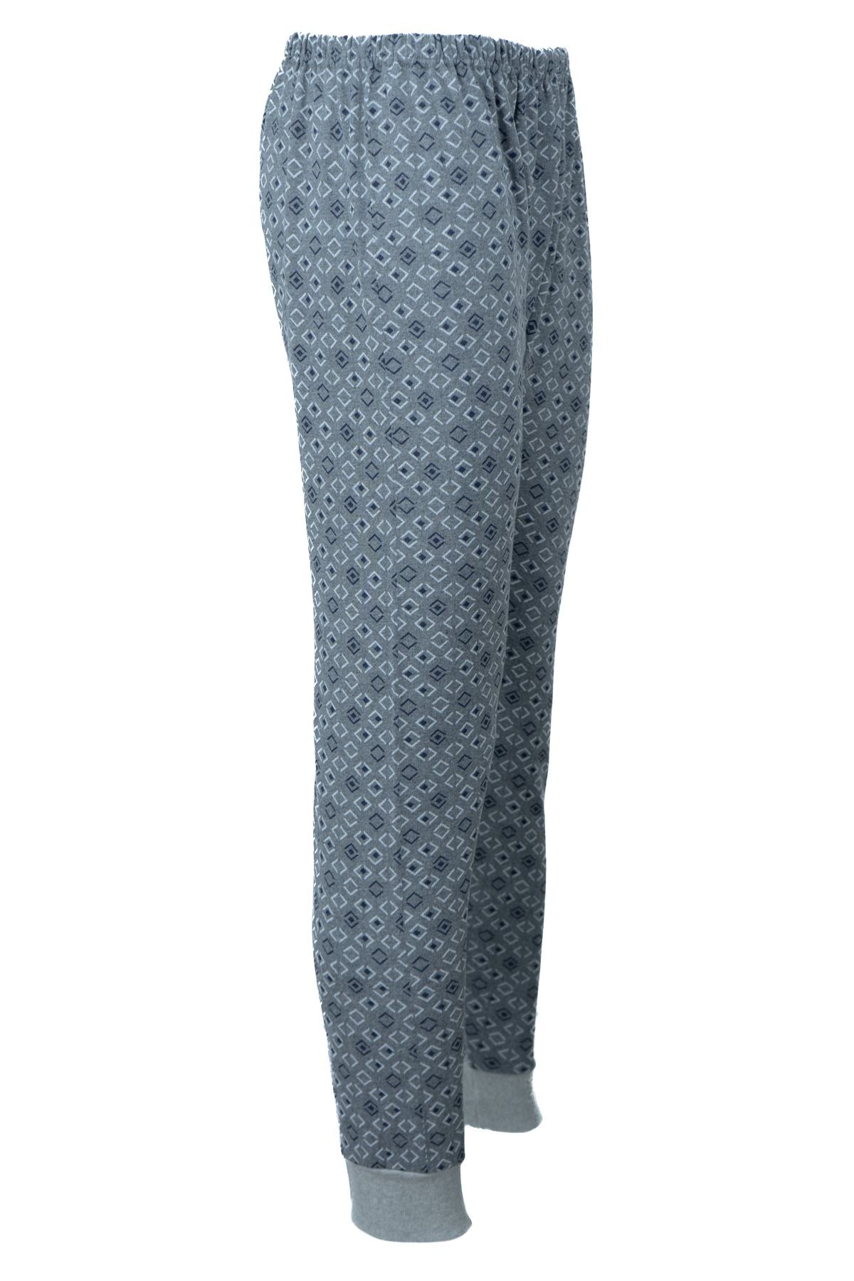 Erkek Kışlık içik Pijama Pamuklu Kalın içi Miflonlu Desenli PaçasıLastikli Sıcak Tutar Rahat