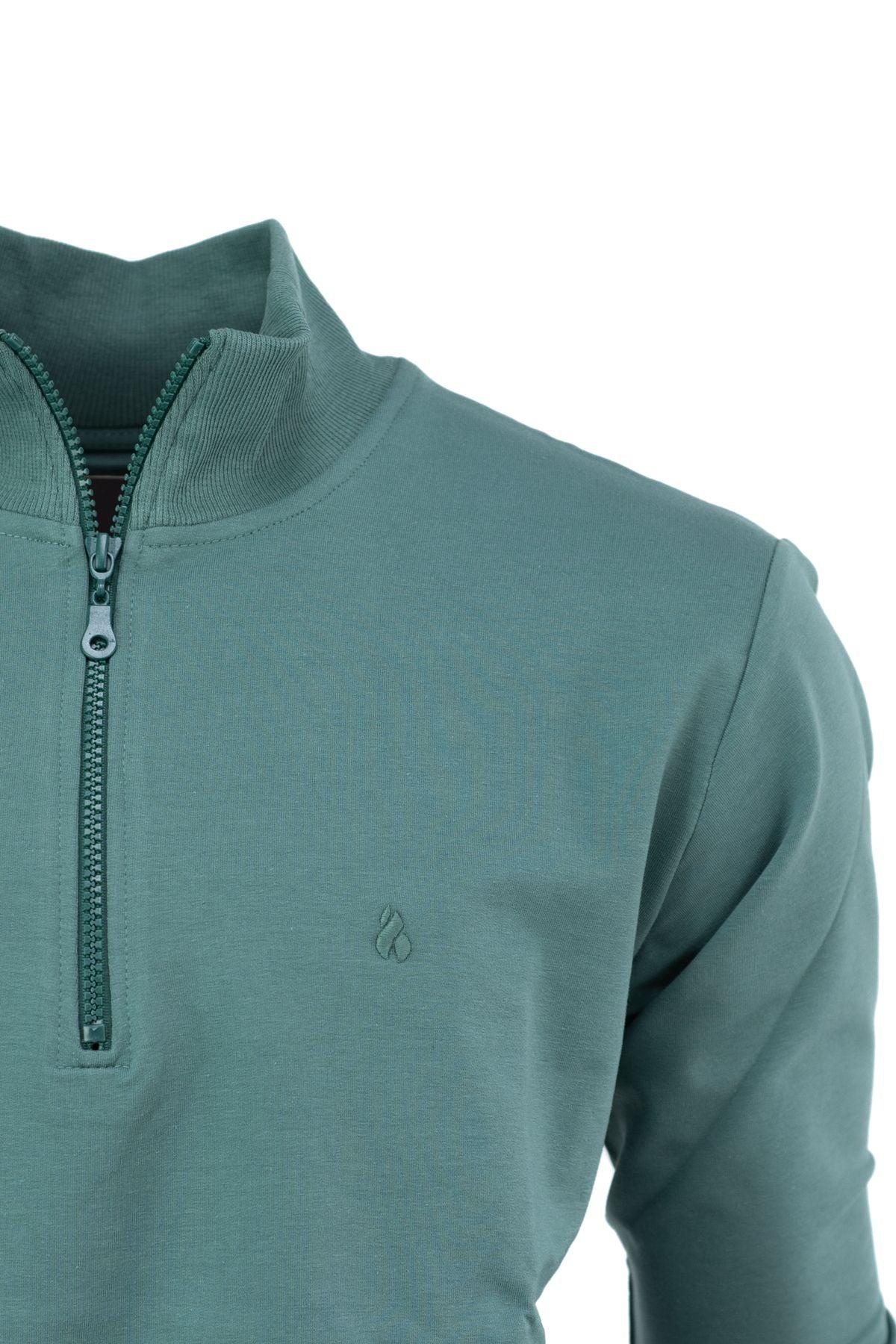 Erkek Mevsimlik Yarım Fermuarlı TamKalıp Likralı Premium Pamuklu Kumaş iki iplik Sweatshirt