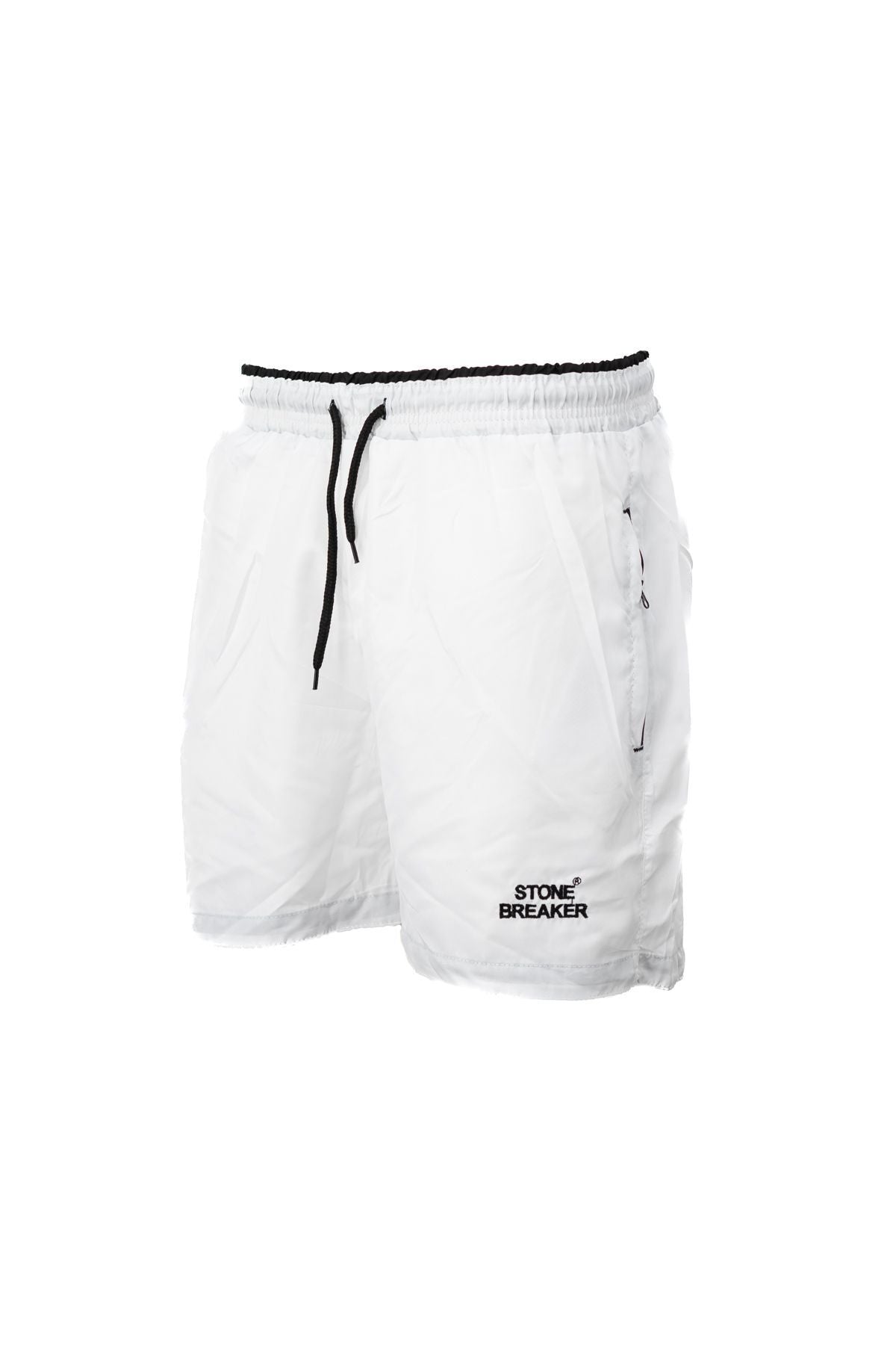 Erkek Deniz Şortu Beli Lastikli ve Bağcıklı Cepli içi File Astarlı Su Tutmayan Hafif Kumaş