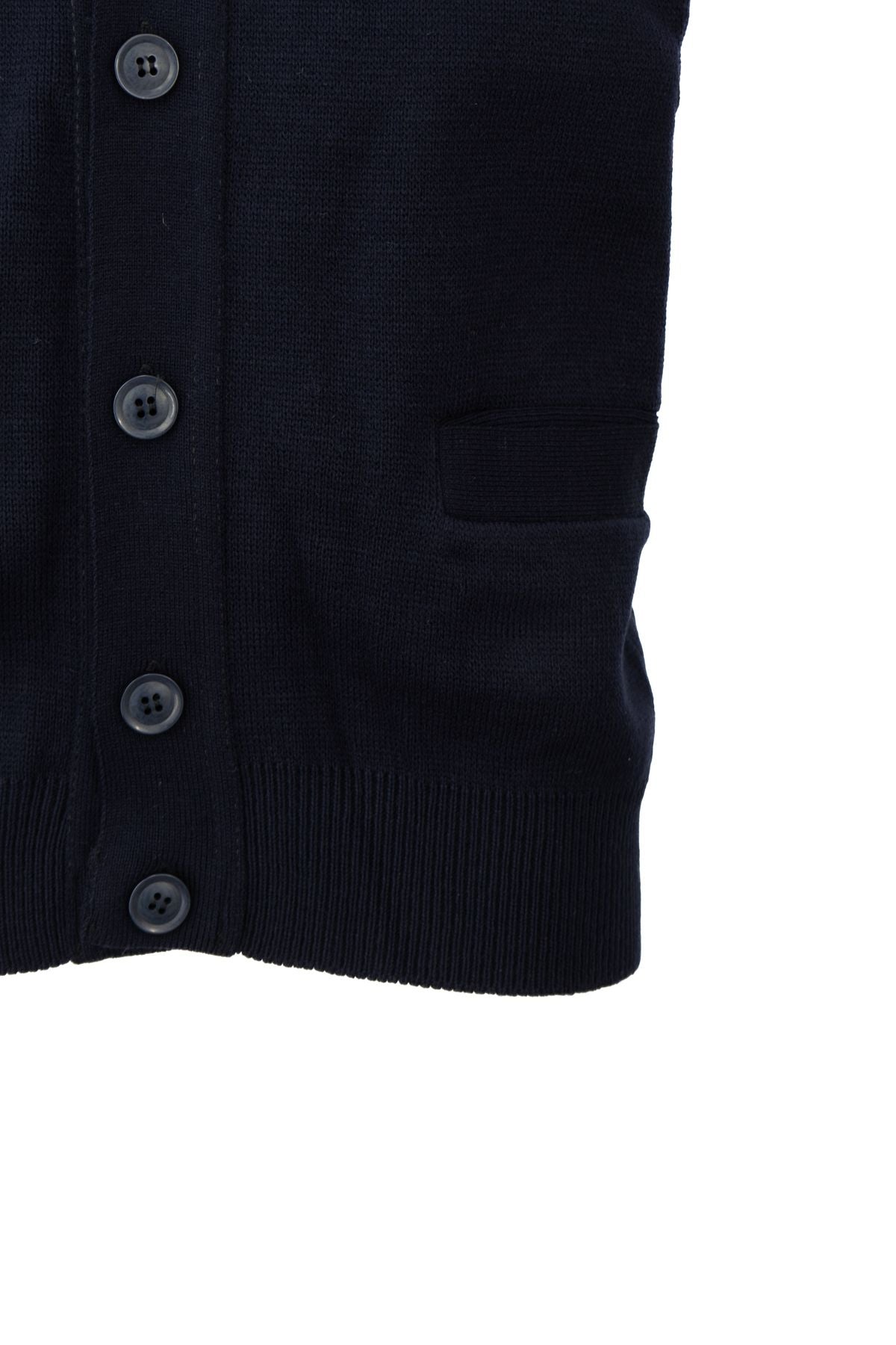 Erkek Kışlık Kalın Yünlü Örme Triko Yelek Düz Motifli Düğmeli Çift Cepli Tam Kalıp V Yaka