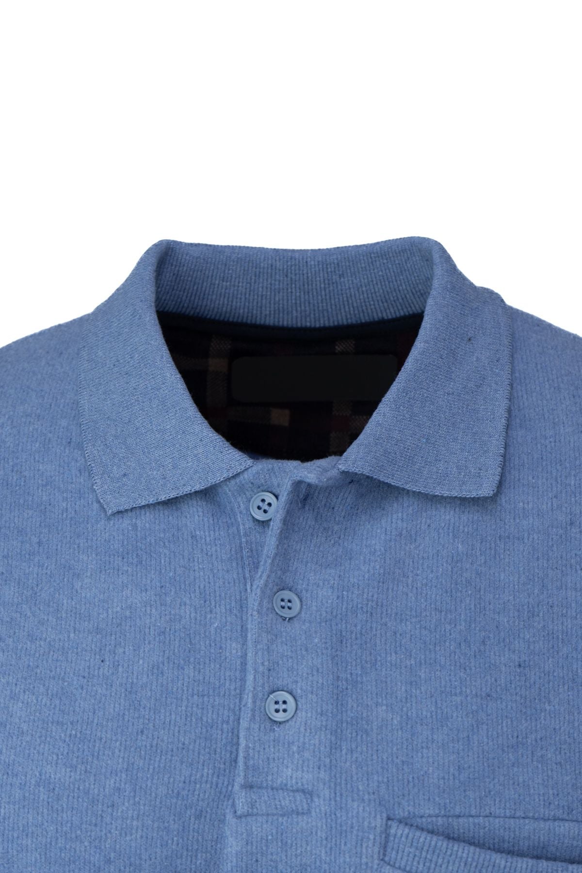Erkek Kışlık Polo Yaka Kazak Pamuklu Örme Şardonlu Selanik Düğmeli Cepli Rahat Tam Kalıp
