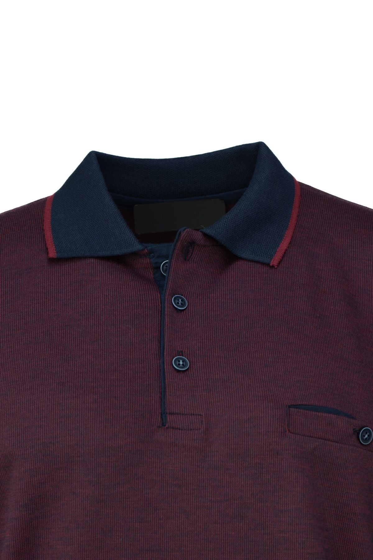 Erkek Kışlık Kazak Pamuklu Dokuma Düğmeli Polo Yaka Cepli Uzun Kollu Tarih Desenli Rahat