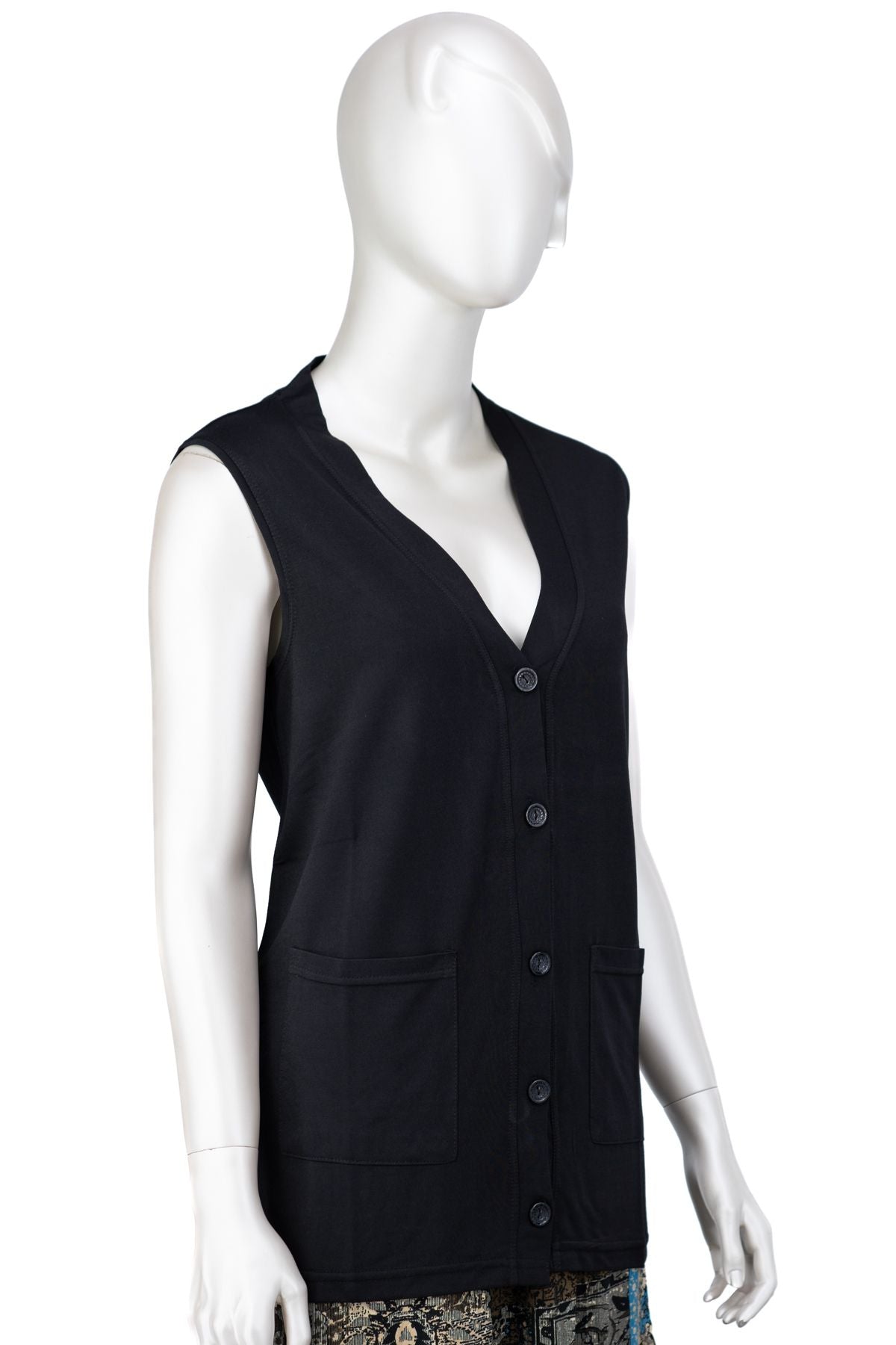 Kadın Glorya Penye Kumaş Anne Yelek Düz Renk Uzun Kollu Cepli Likrasız Rahat Kesim Tam Kalıp