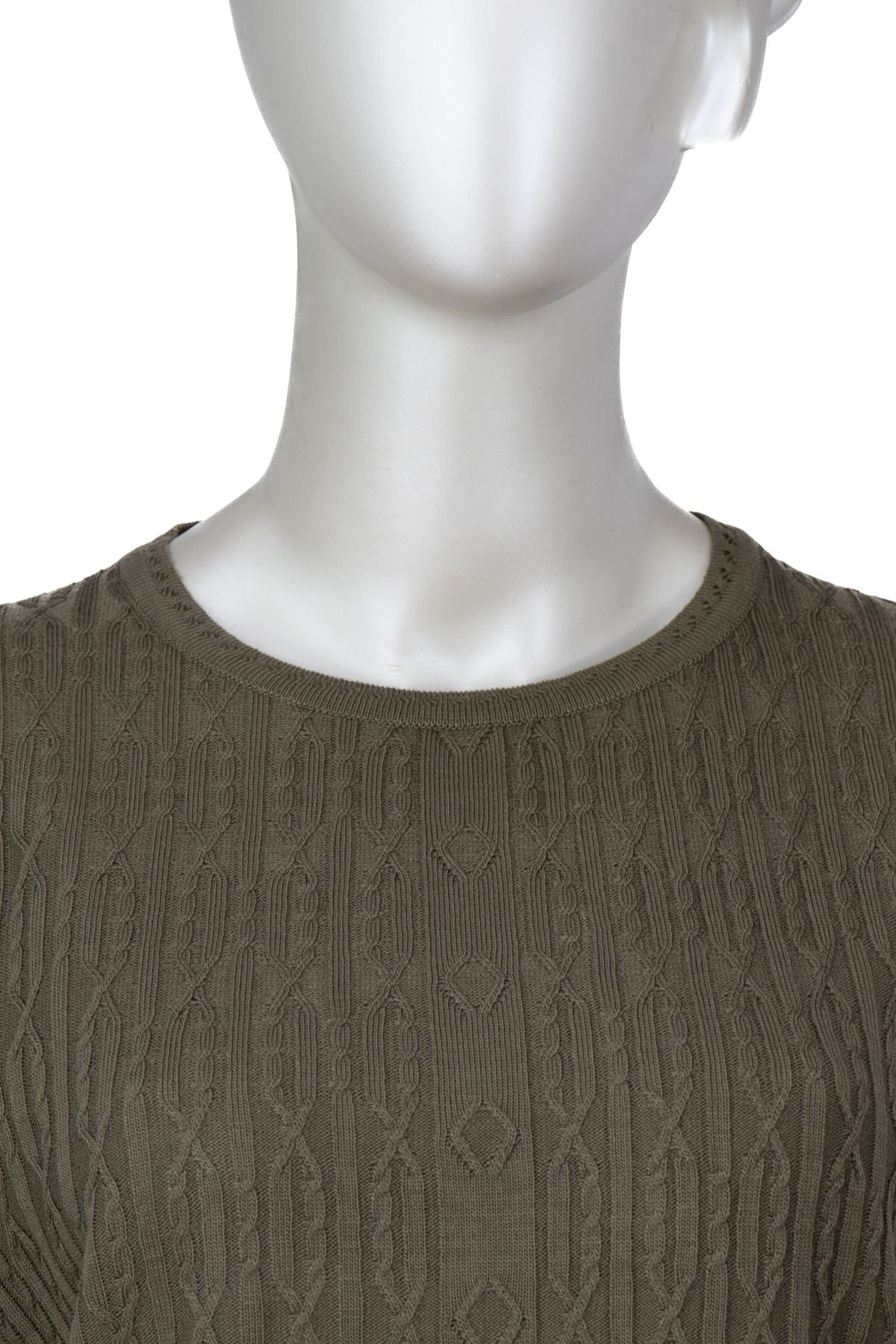 Kadın Kışlık Kendinden Motifli iki Düğmeli Yuvarlak Yakalı Pamuklu Triko Dokuma Anne Kazak