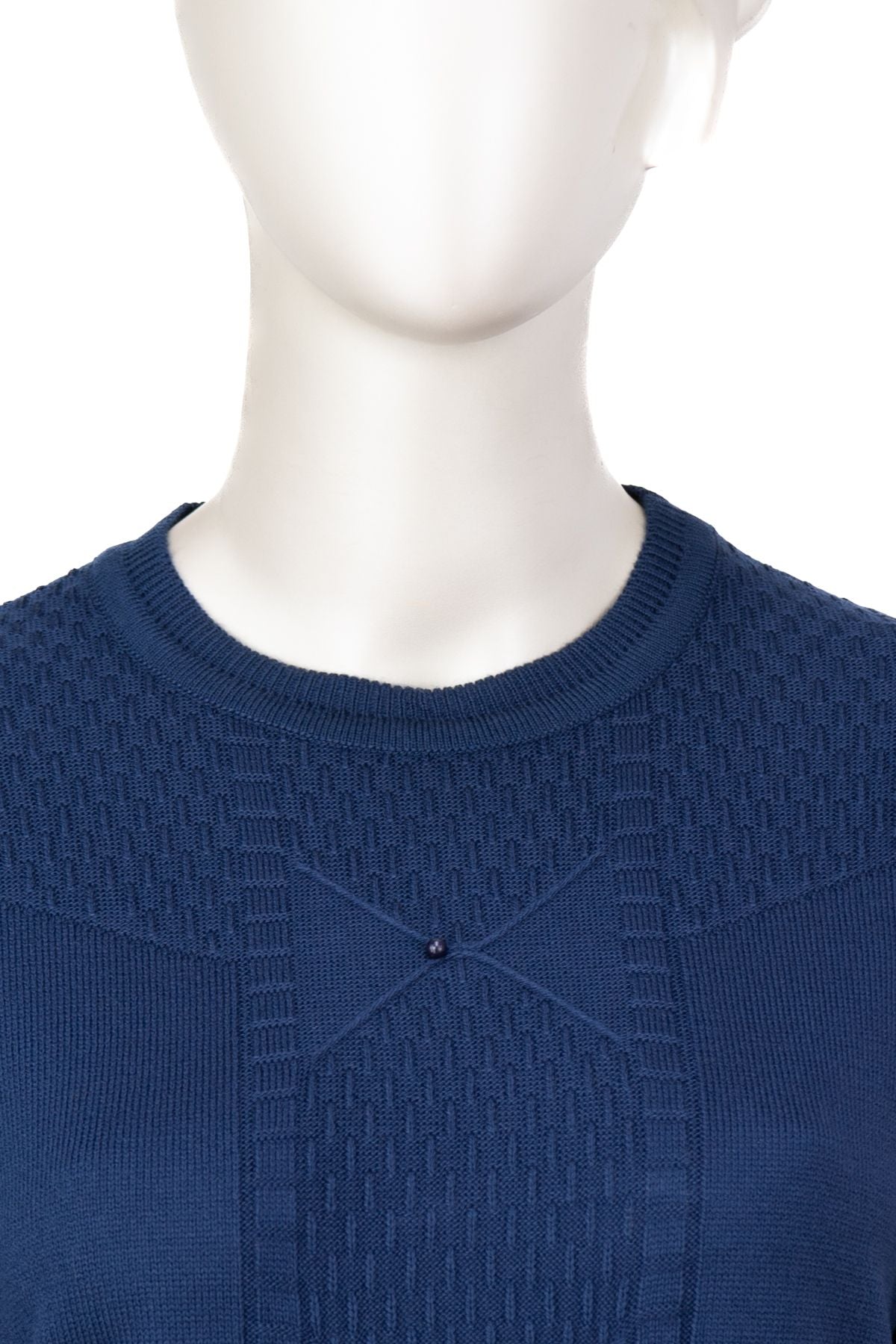 Kadın Kışlık Pamuklu Triko Dokuma Anne Kazak Boncuklu Tasarım Motifli Yuvarlak Yakalı