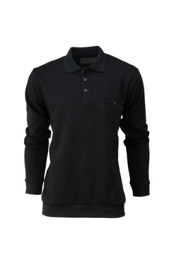 Erkek Mevsimlik Polo yaka Cepli Tam Kalıp Jakarlı Model Likralı Pamuklu Kumaş Sweatshirt