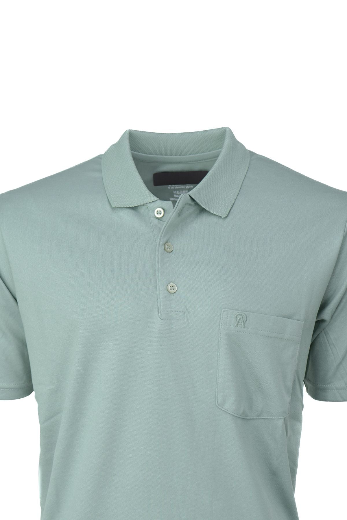 Erkek Pamuklu Merserize Kumaş T-Shirt Düğmeli Polo Yaka Cepli Kısa Kol Şık Desenli Tam Kalıp