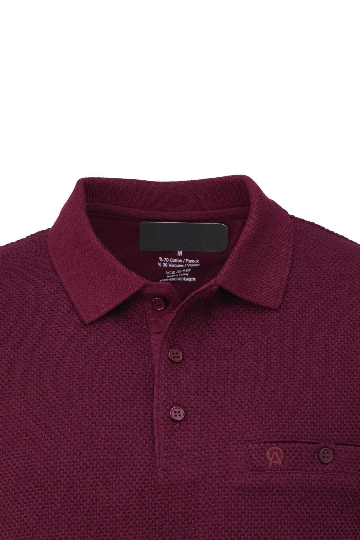 Erkek Mevsimlik Düğmeli Polo yaka Cepli Tam Kalıp Petek Model Pamuklu Kumaş Sweatshirt