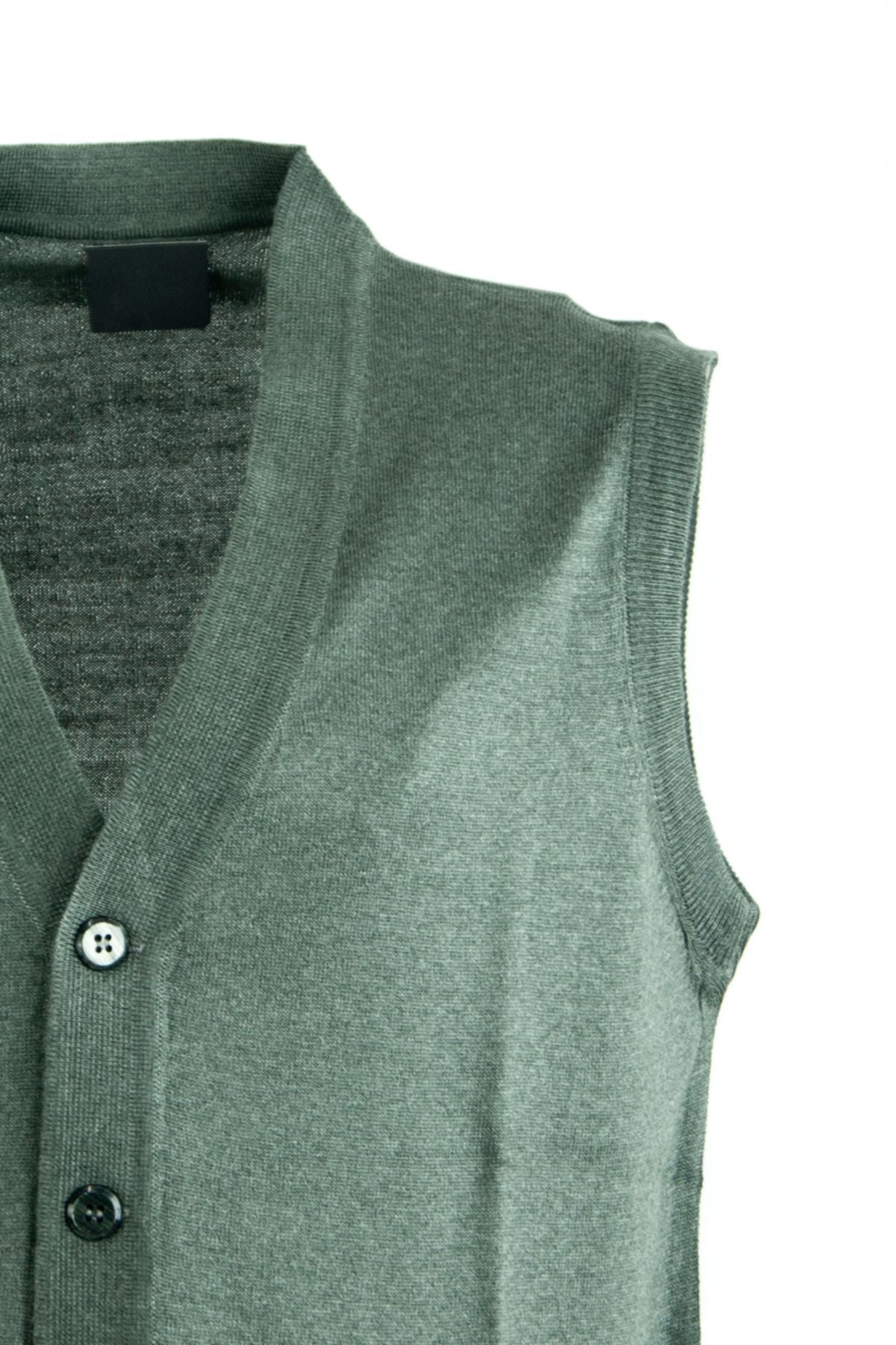 Erkek V Yakalı Düğmeli Cepli Klasik Model Rahat Kesim Tam Kalıp Yünlü Dokuma Yelek