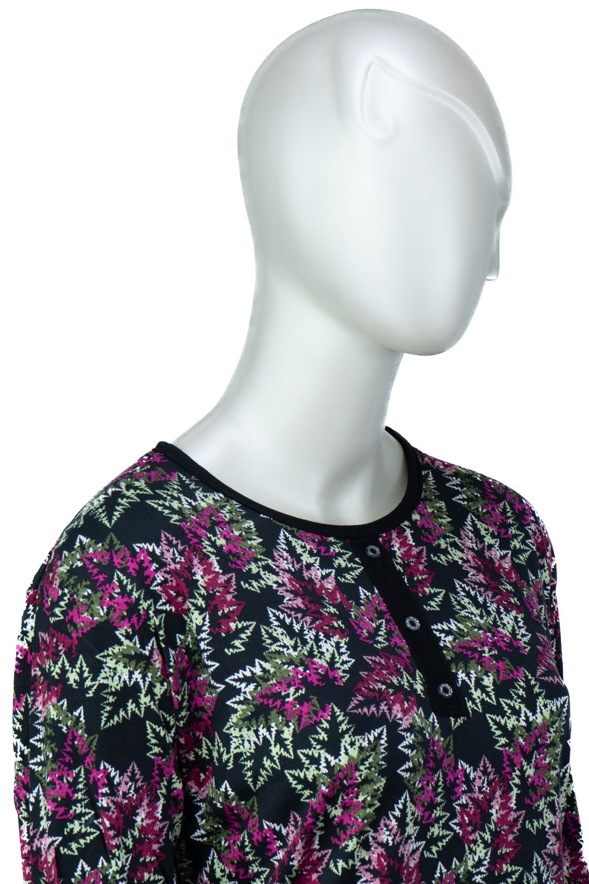 Kadın Anne Bluz Turlu Viskon Penye Kumaş Çiçek Demeti Desenli Likralı Rahat Kesim Tam Kalıp