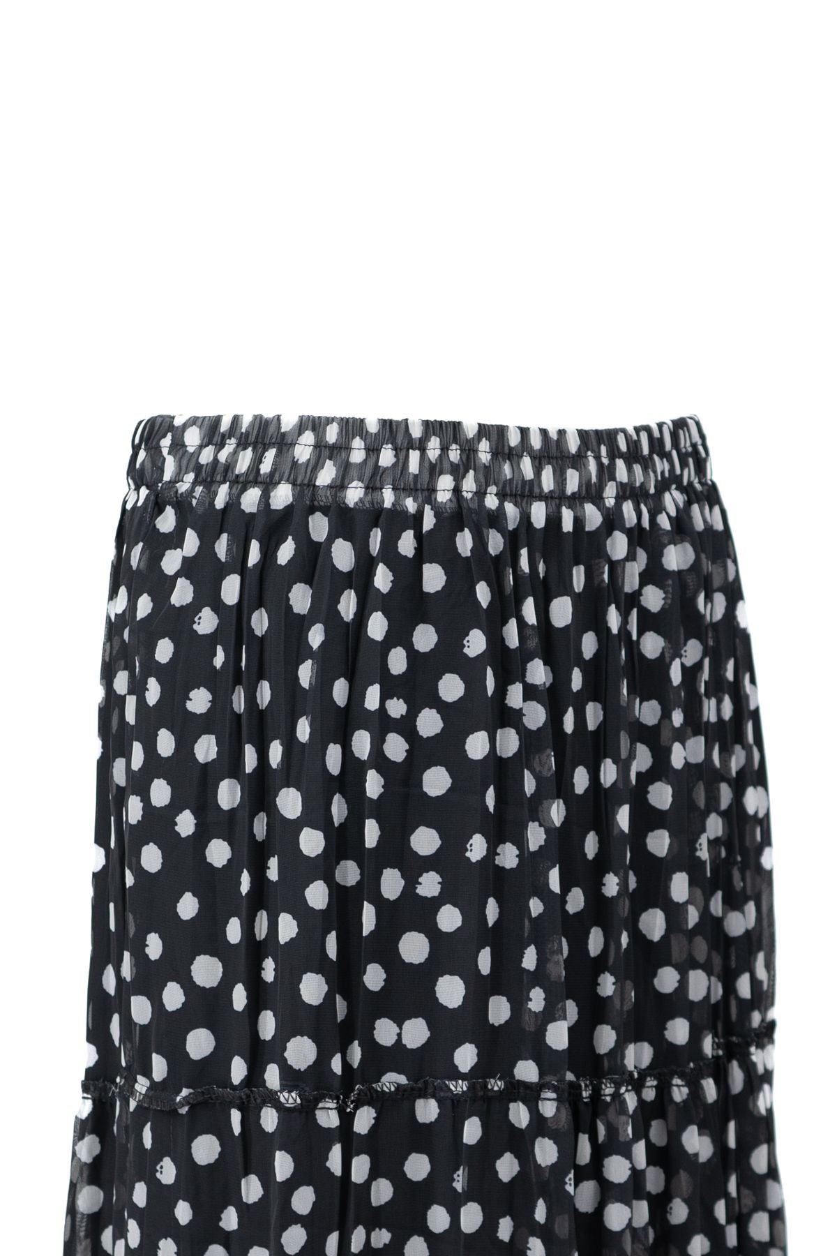 Kadın Astarlı Şifon Etek Şirin Papatya Desenli Beli Lastikli Rahat Kesim Parçalı