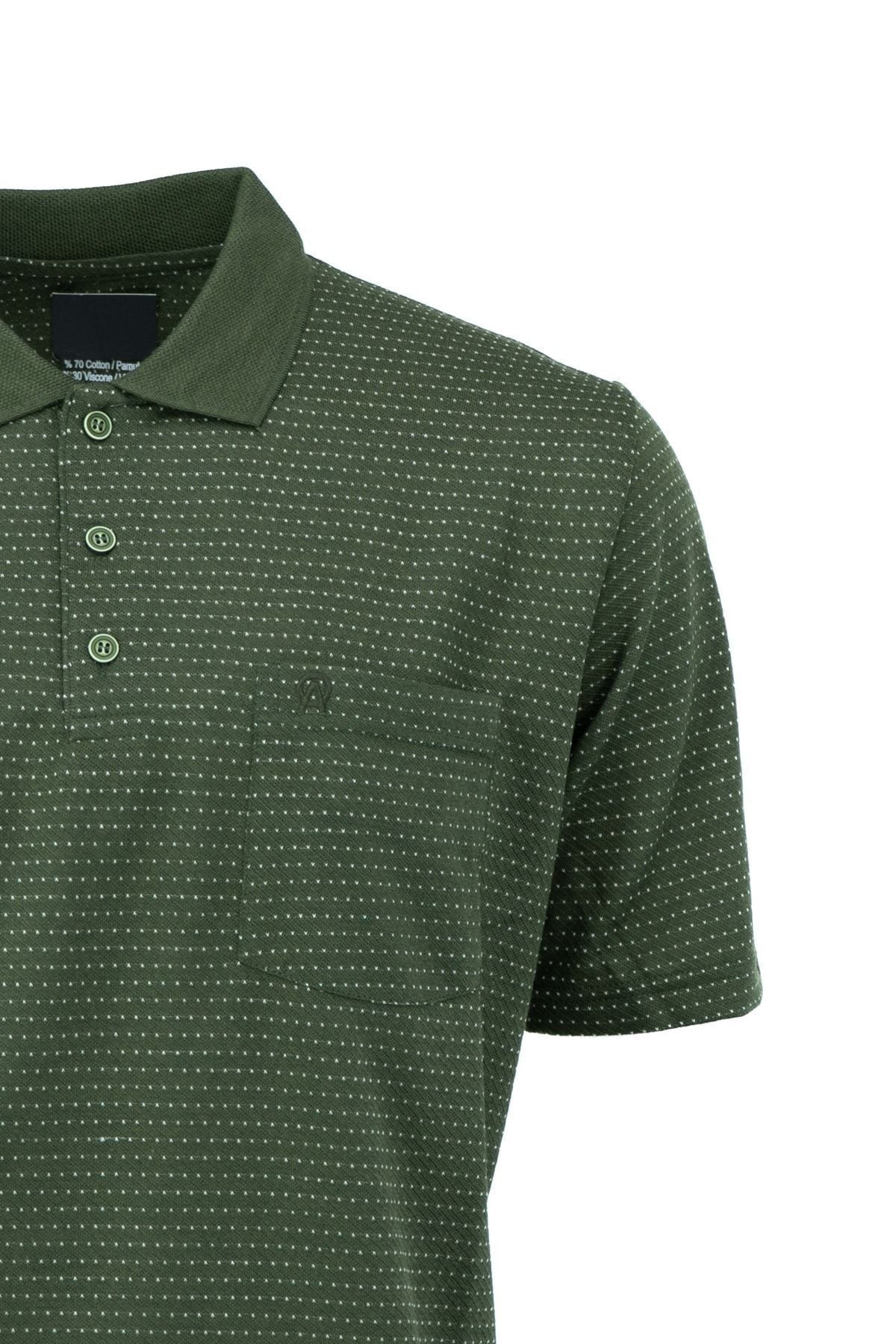 Erkek Polo Yaka Cepli Kısa Kollu Tam Kalıp Normal Kesim Pamuklu Kumaş T-shirt