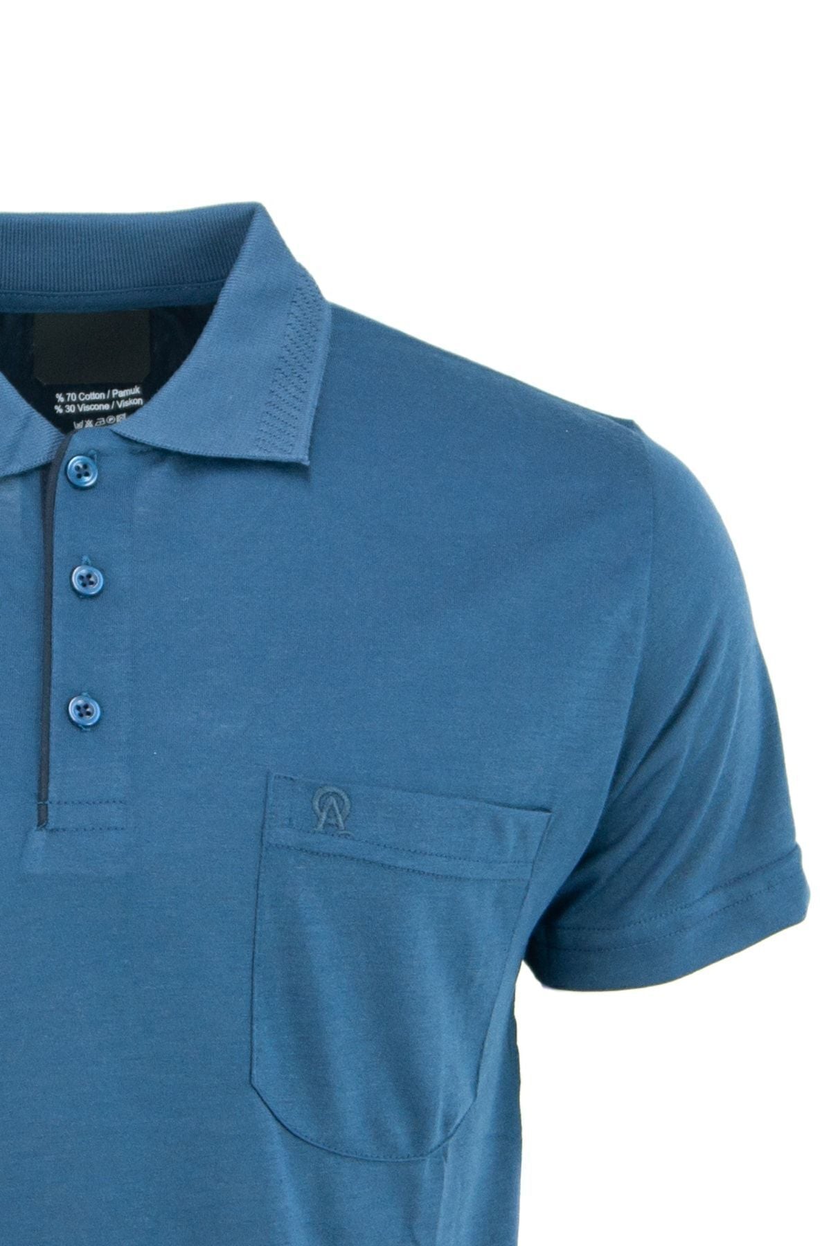 Erkek Polo Yaka Arma Cepli Kısa Kollu Düz Renk Normal Kesim Premium Pamuklu Kumaş T-shirt