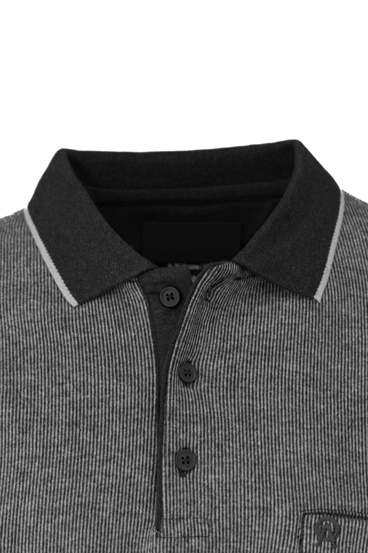 Erkek Kışlık Kazak Pamuklu Örme Düğmeli Polo Yaka Cepli Uzun Kollu Rennes Desenli Rahat