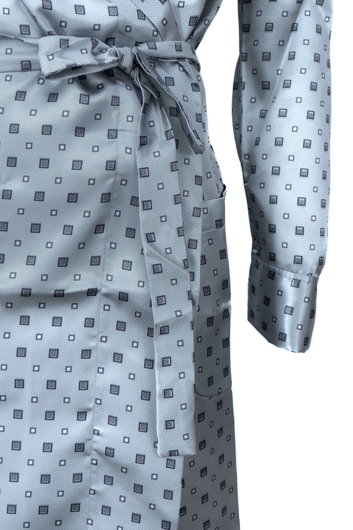 Erkek Şık Klasik Model Röpteşambır Premium Saten Kumaş Soft Model Cepli Rob Beli Kuşaklı