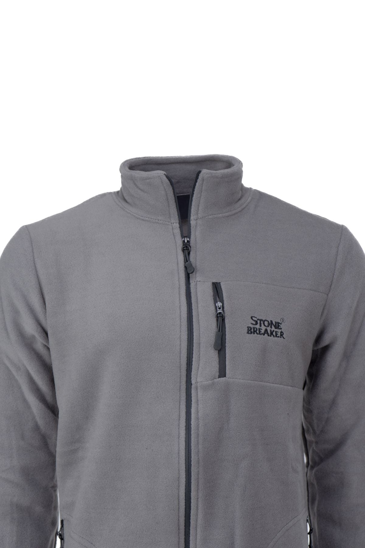 Erkek Kışlık Polar Sweatshirt Hırka Önü Ve Cepleri Fermuarlı Hakim Yaka TamKalıp Antipilling