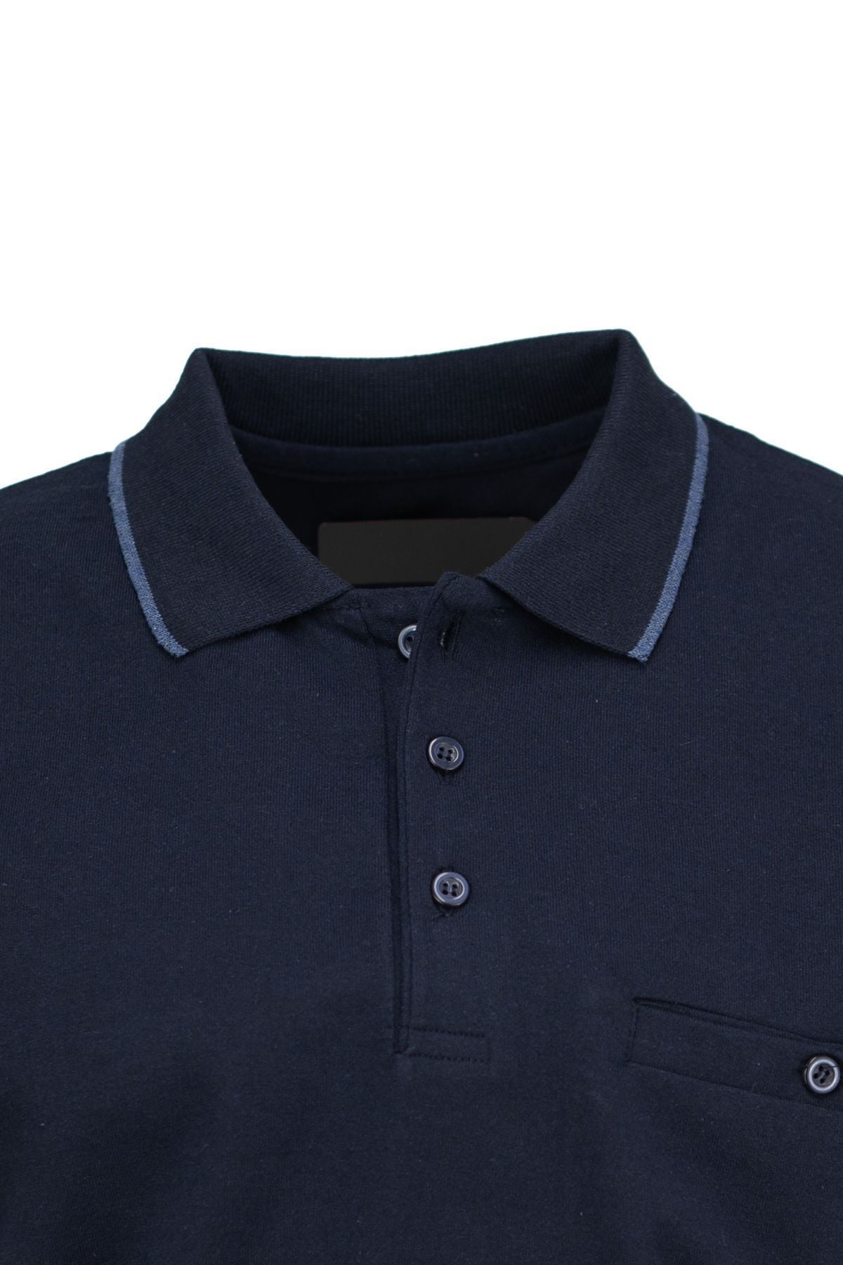 Erkek Mevsimlik Doğal Pamuklu Örme Süprem Polo Yaka Sweatshirt Fileto Cepli Klasik Model