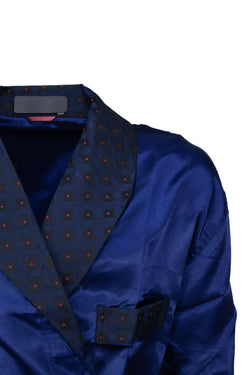 Erkek Şık Klasik Model Röpteşambır Premium Saten Kumaş Cosenza Model Cepli Rob Beli Kuşaklı