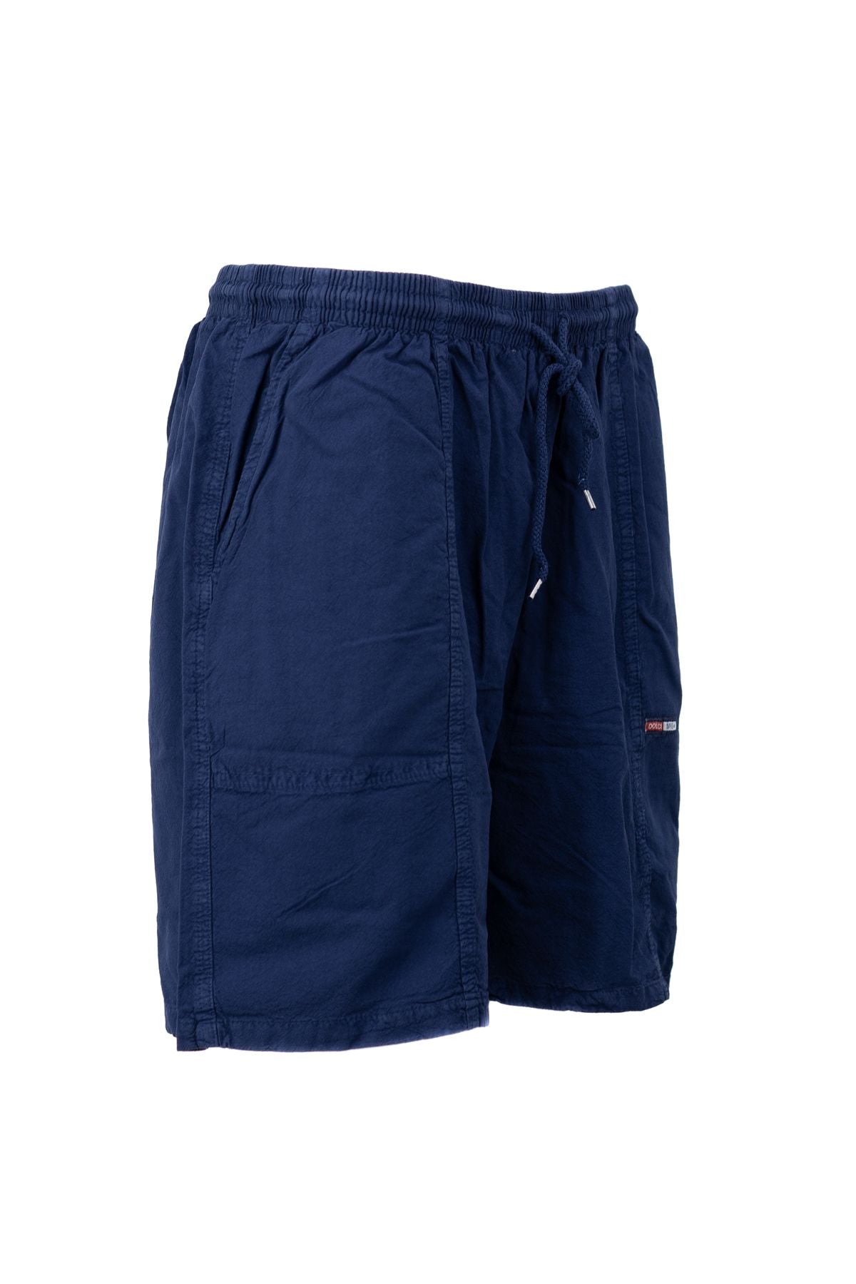 Erkek %100 Saf Pamuk Kumaş Bermuda Şort Düz Paça Cepli Beli Bağcıklı Rahat Tam Kalıp