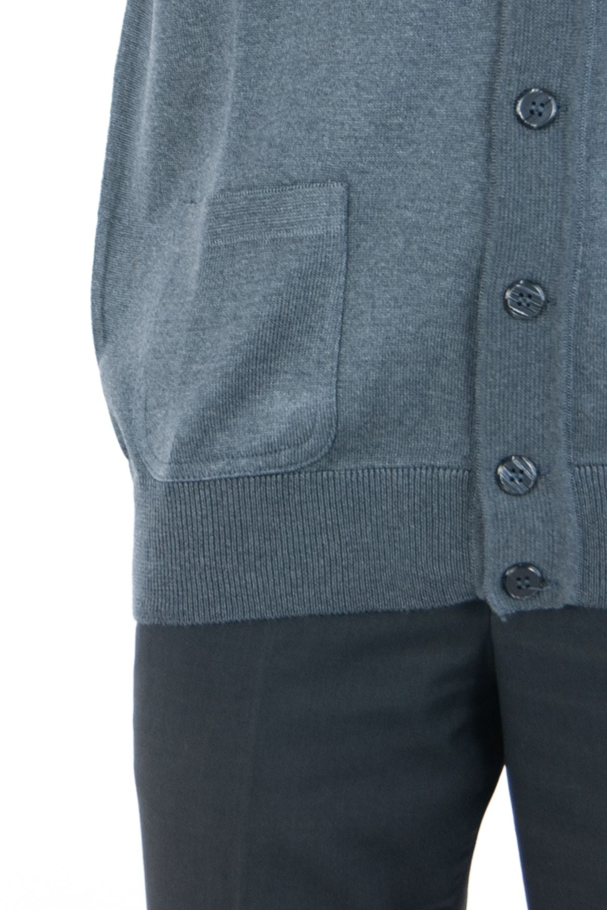 Erkek V Yakalı Düğmeli Cepli Klasik Model Rahat Kesim Tam Kalıp Yünlü Dokuma Yelek