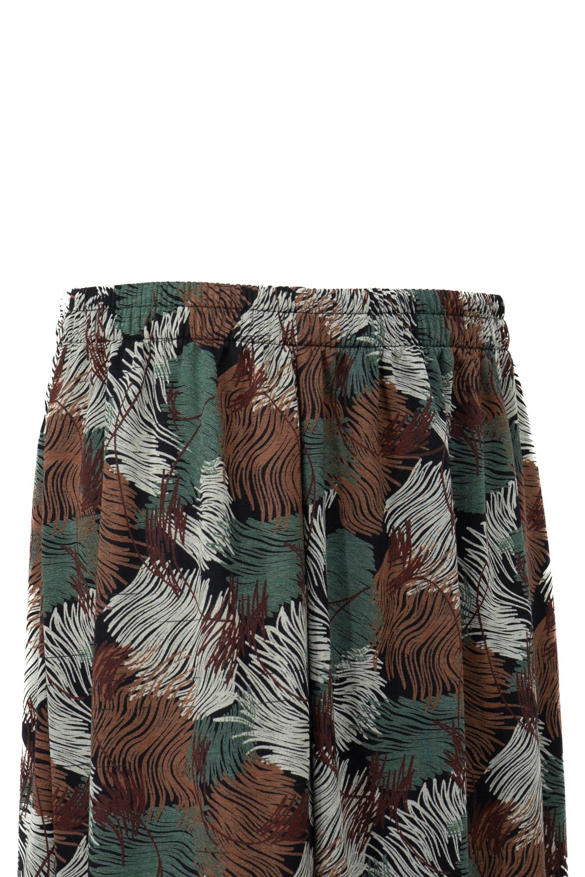 Kadın Anne Parçalı Etek Viskon Kumaş Elifim Desenli Beli Lastikli Düz Renk Rahat Kesim