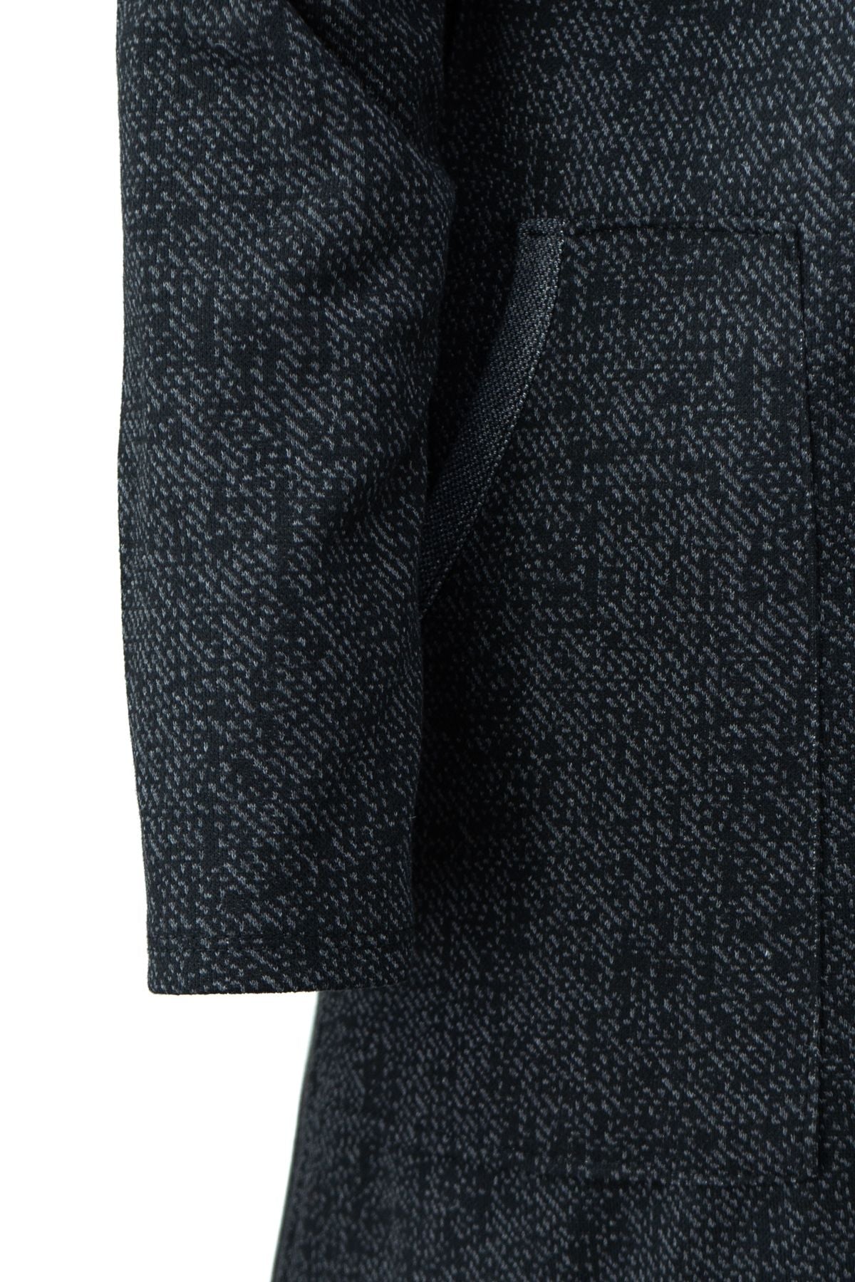 Kadın Kışlık Anne Uzun Hırka Pamuklu Fermuarlı V Yaka Çift Cepli Likralı Yasemen Modelli